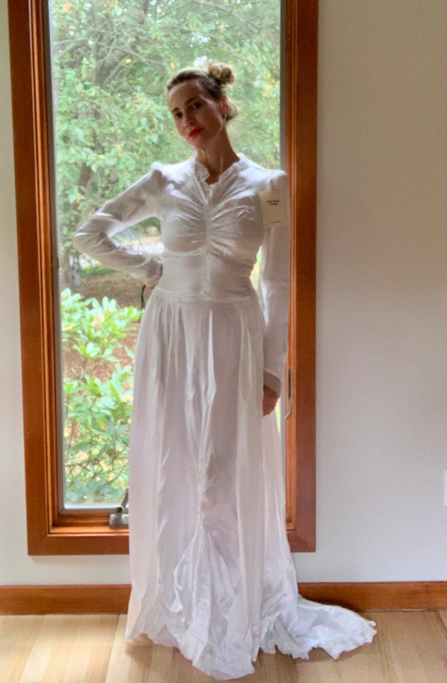 Satin Wedding Dress - 40s -40AI