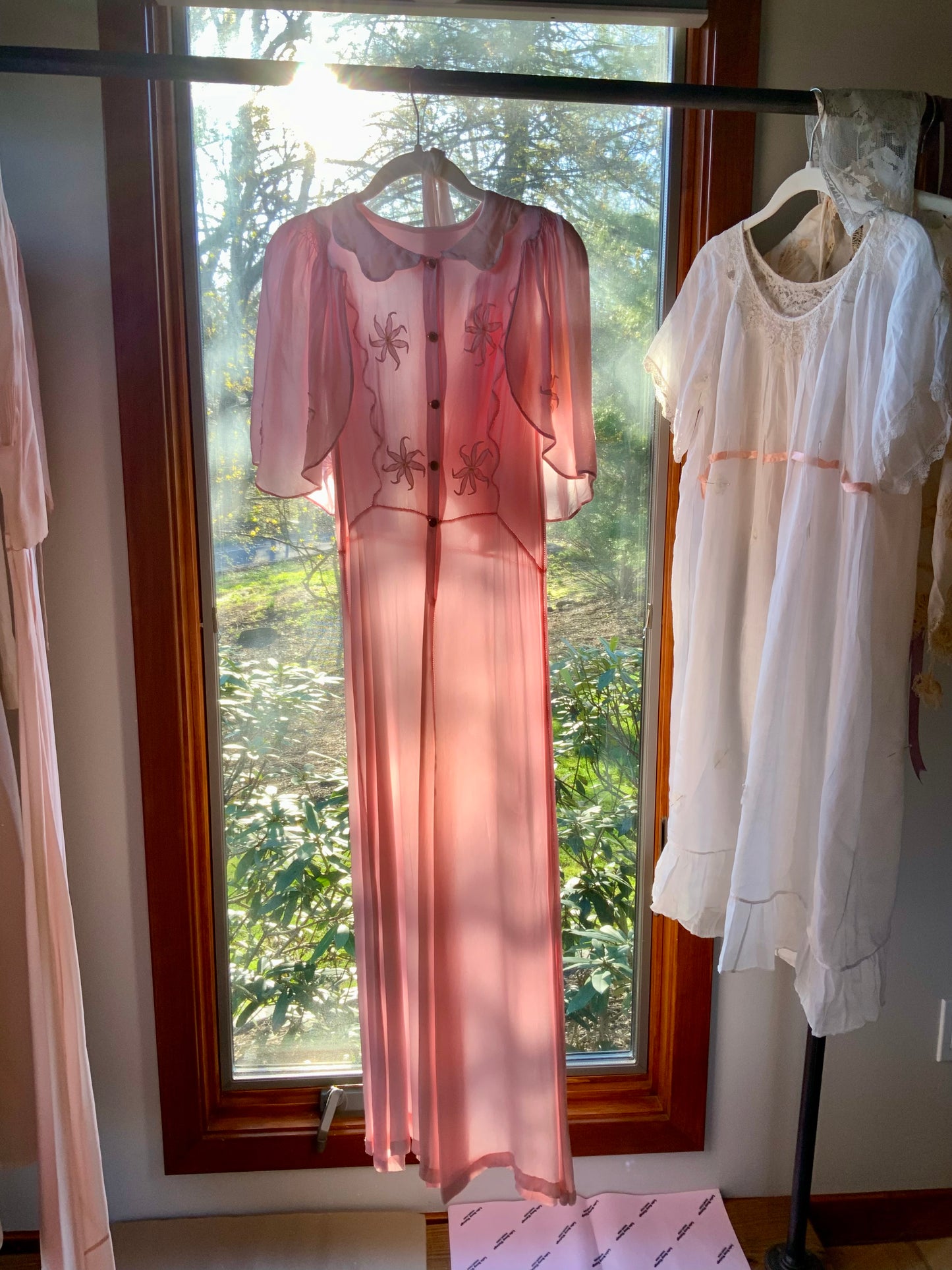 satin Nightgown Peach Pink - 40s - 40P