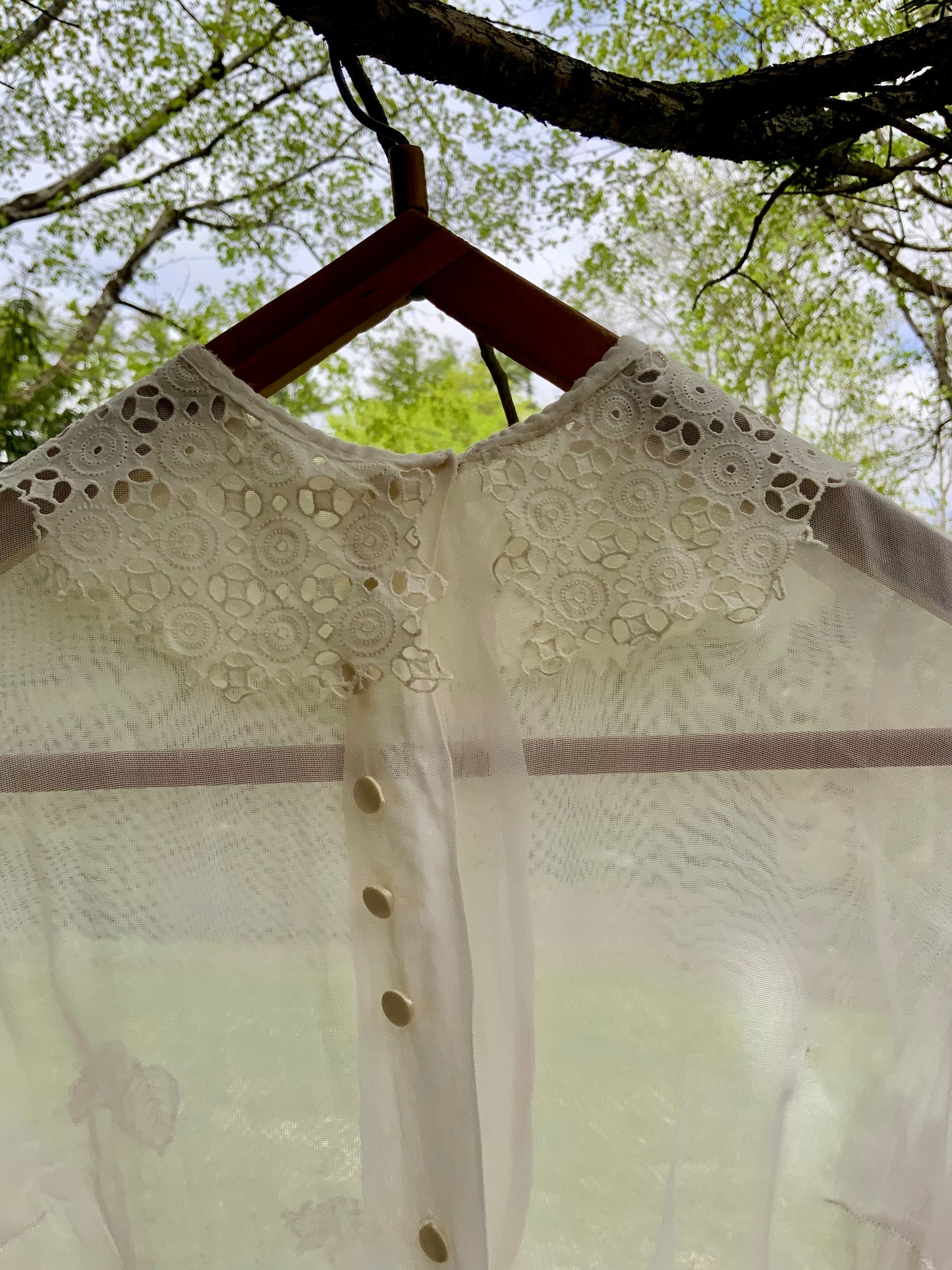 Antique Edwardian Sheer Lace Dress | Tiered Ruffle Bridal Gown | Hand Restored-ED82