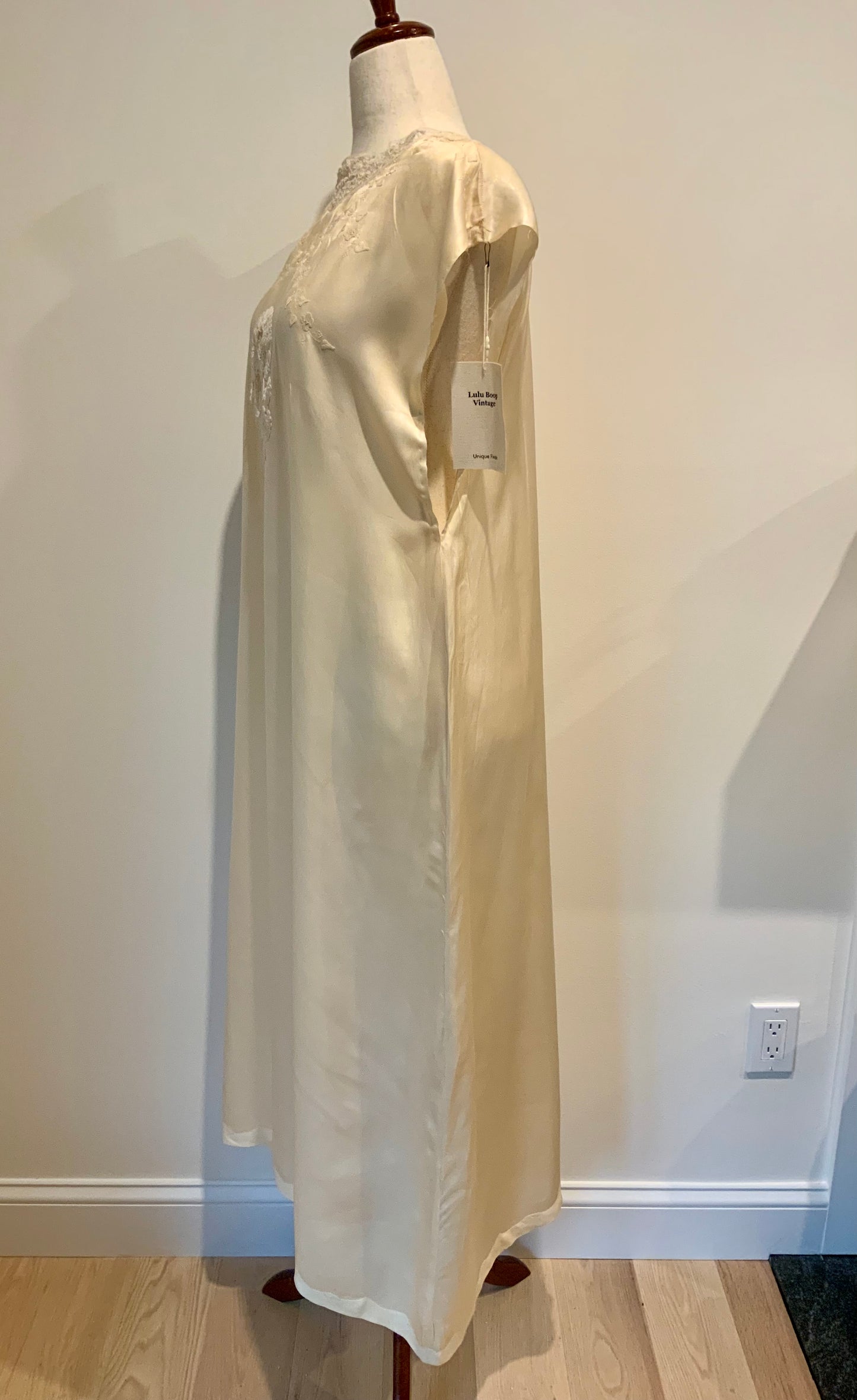 Iconic 1930s Champagne Pure Silk Nightgown | Reimagined Vintage Silk Dress-20ax