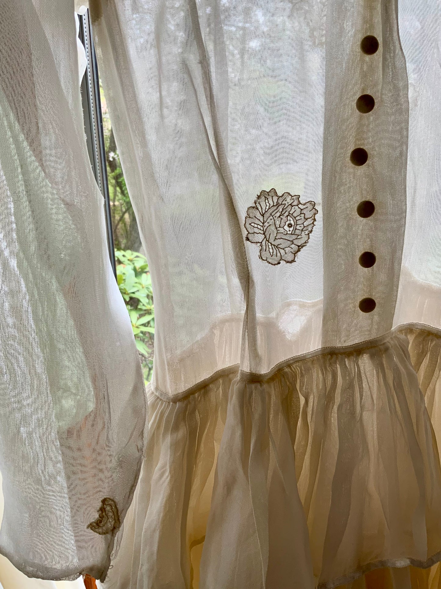 Antique Edwardian Sheer Lace Dress | Tiered Ruffle Bridal Gown | Hand Restored-ED82