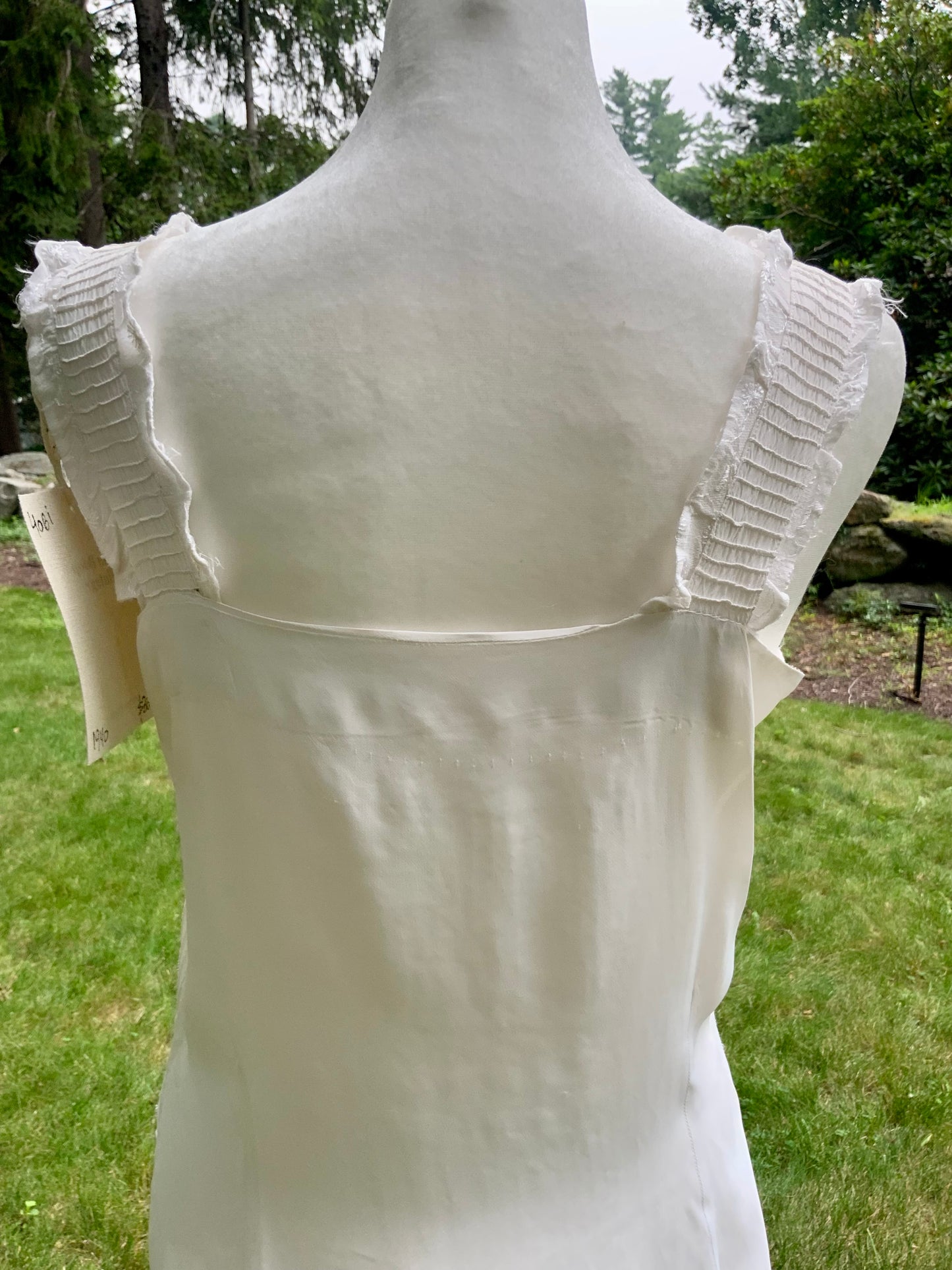 Antique Bridal Boudoir Dress | Late 1920s Silk Slip Dress | Art Deco Pintucks & Embroidered Lace
-40BI