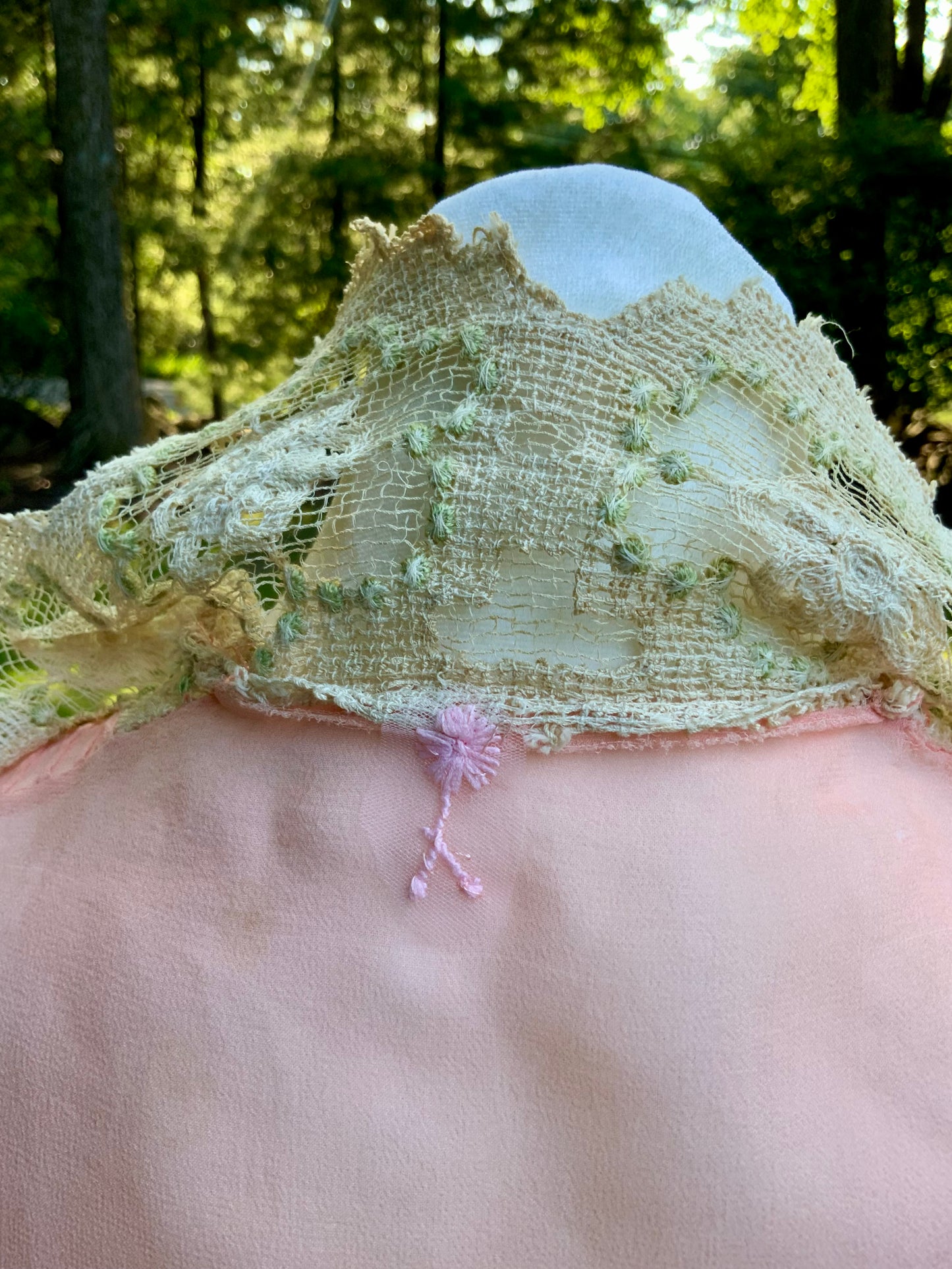 Rare 1920s Silk Chiffon Flapper Dress Art Deco Lace Dress Original Silk Slip Antique Pink Dress Vintage Restored with Vintage Appliqués. 20AS