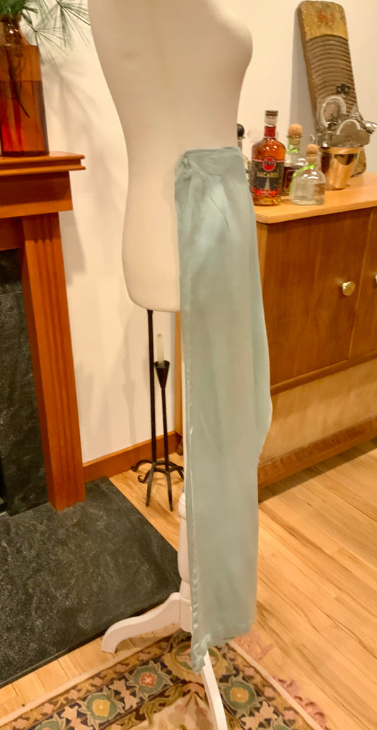 1930s Silk Pajama Pants – Pale Jade Vintage Lounge Trousers - 30AX
