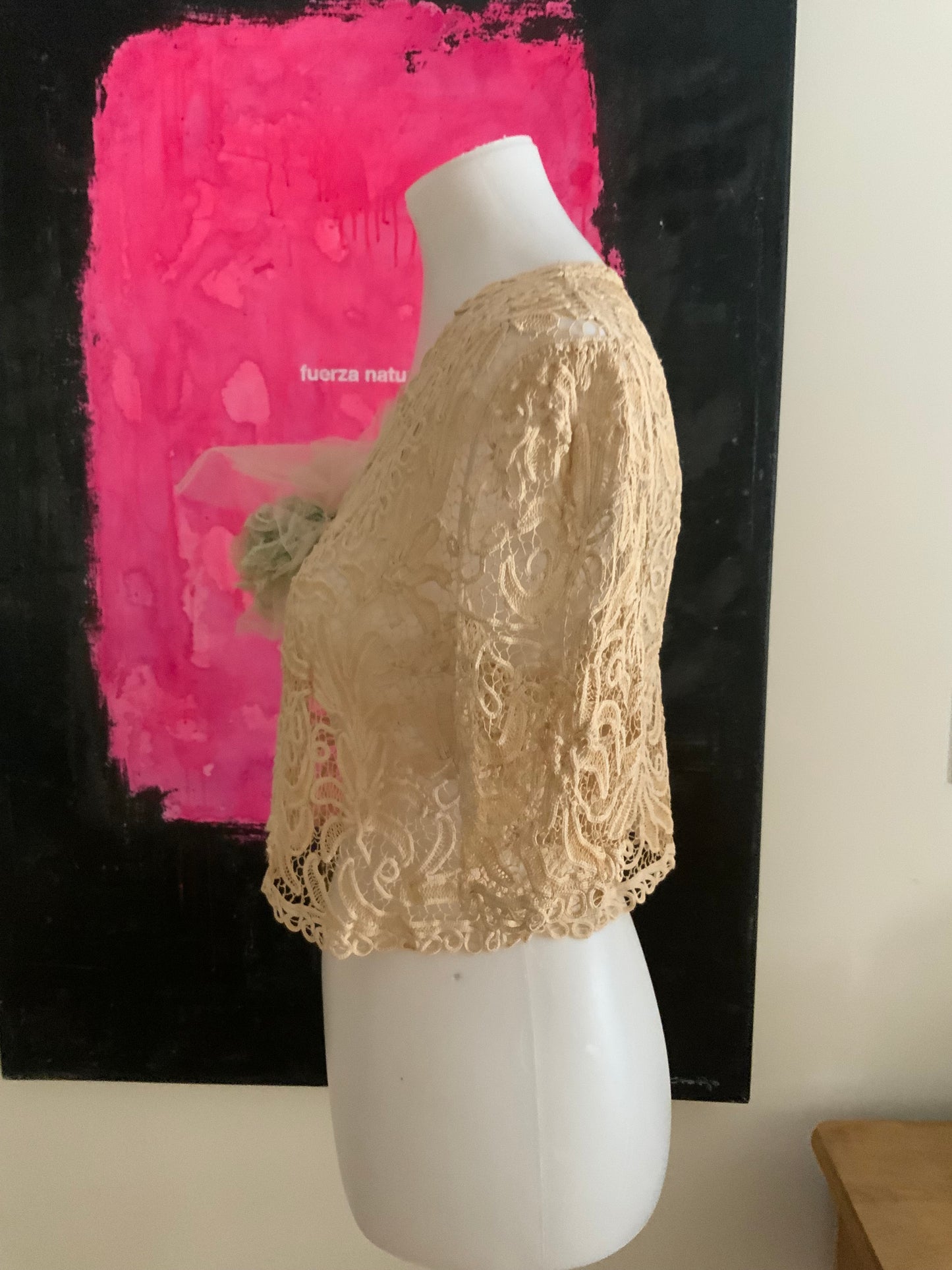 Handmade Lace made  in Belgium Lace Jacket/Bolero - 30s