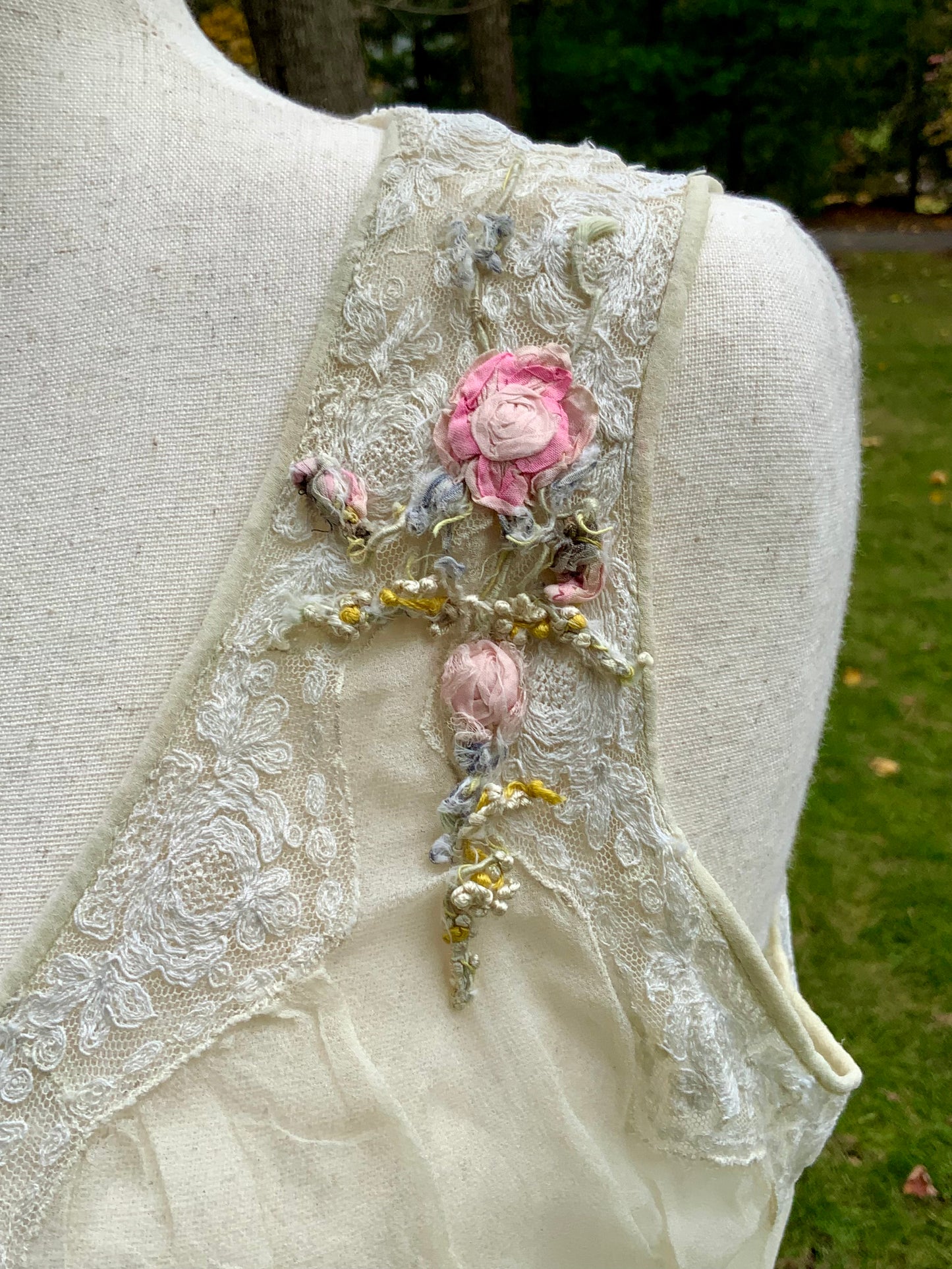 Edwardian–1920s Sheer Silk Chiffon Slip Dress | -Trousseau Lingerie Gown –20AP