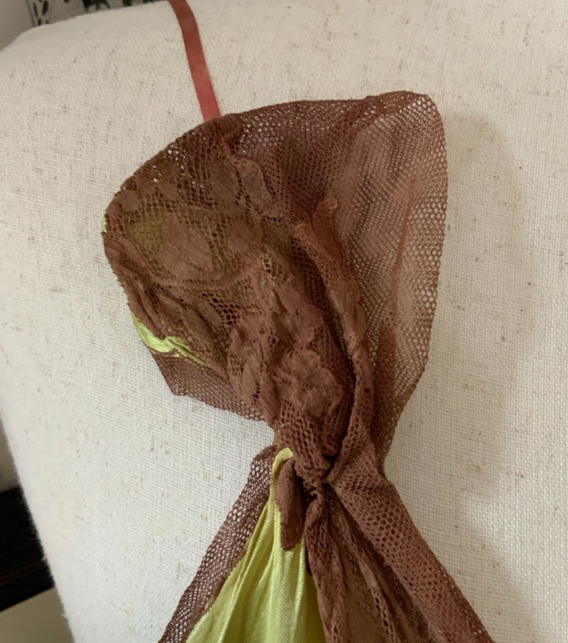 1930s Hand Dyed     Botanical Inspired Hand Dyed Silk Slip Dress. One of a Kind Woodland Fairy Bias Cut Gown.30BZ