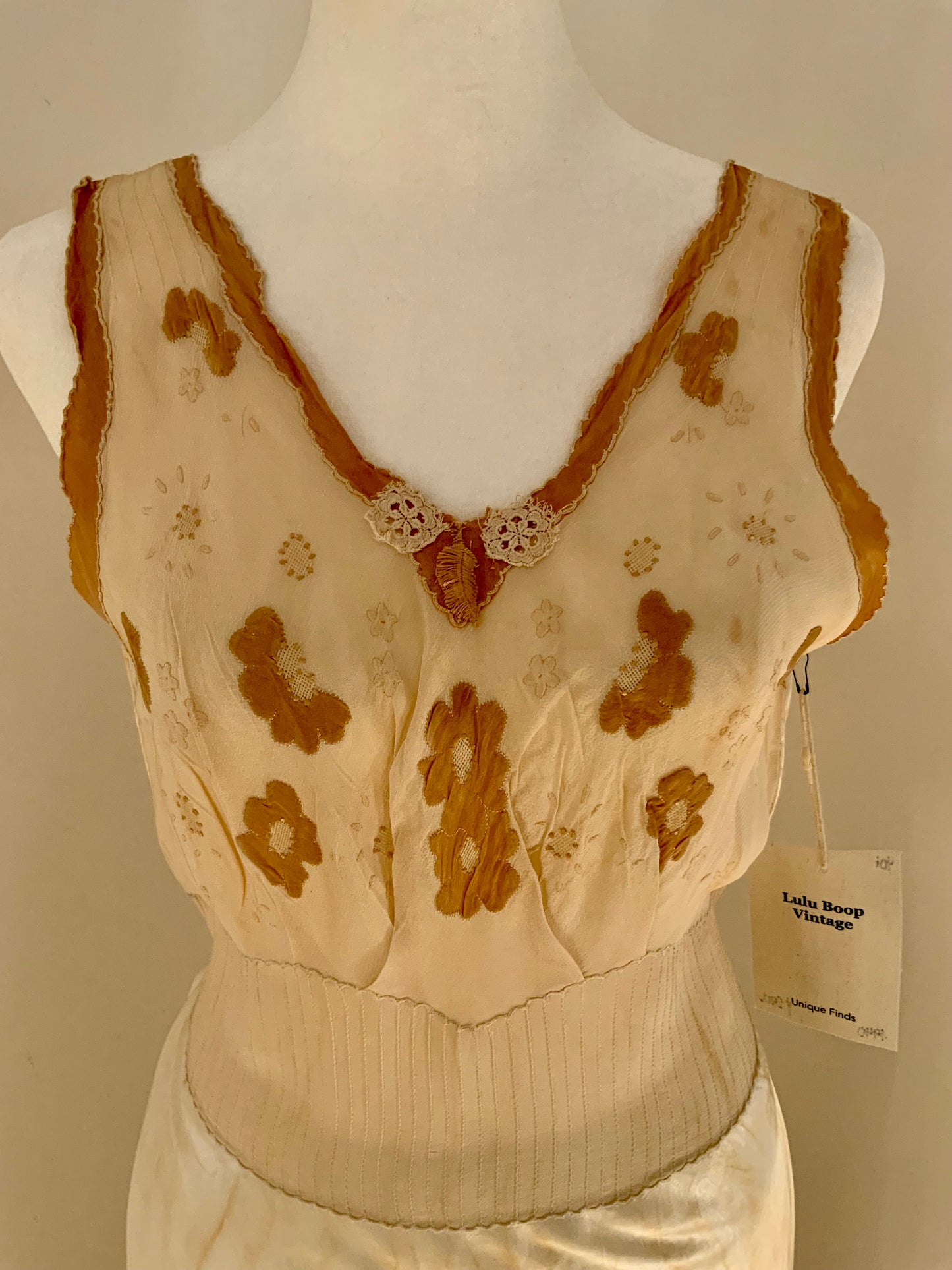 Hand Dyed Vintage Bridal lNightgown - 40s - 40I