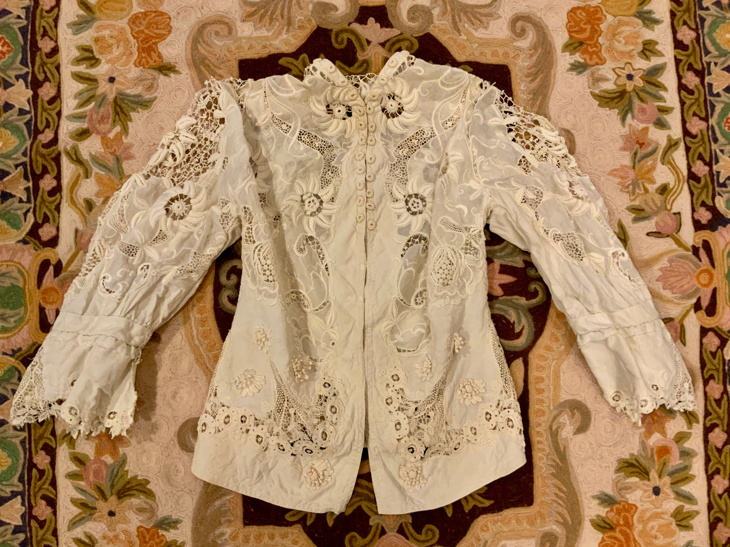 Edwardian Irish Lace & Embroidered Cotton Jacket – 1900s - ED26