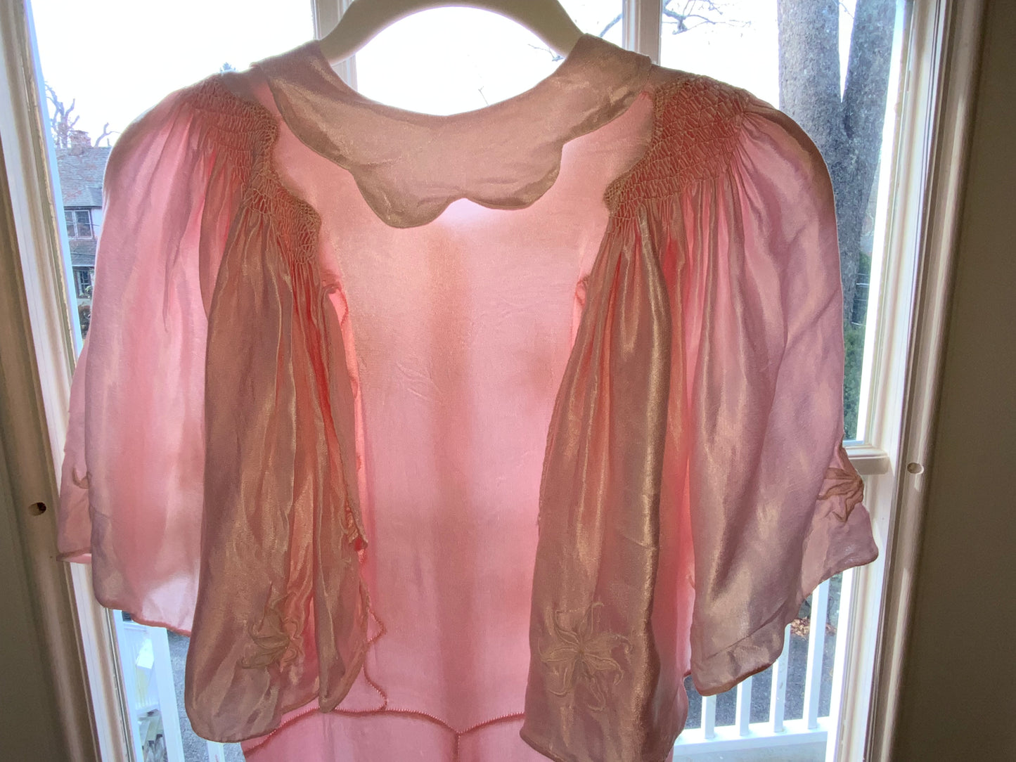 satin Nightgown Peach Pink - 40s