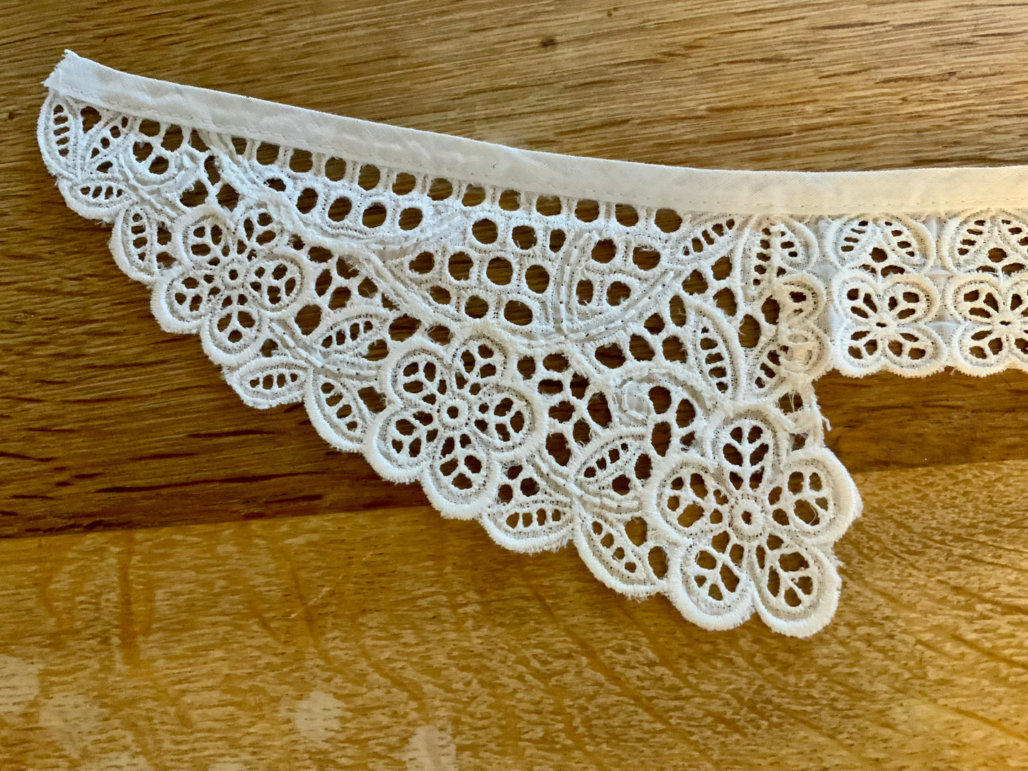 Antique Lace Collar Edwardian Floral Cutwork Collar Handmade Cotton Statement Collar