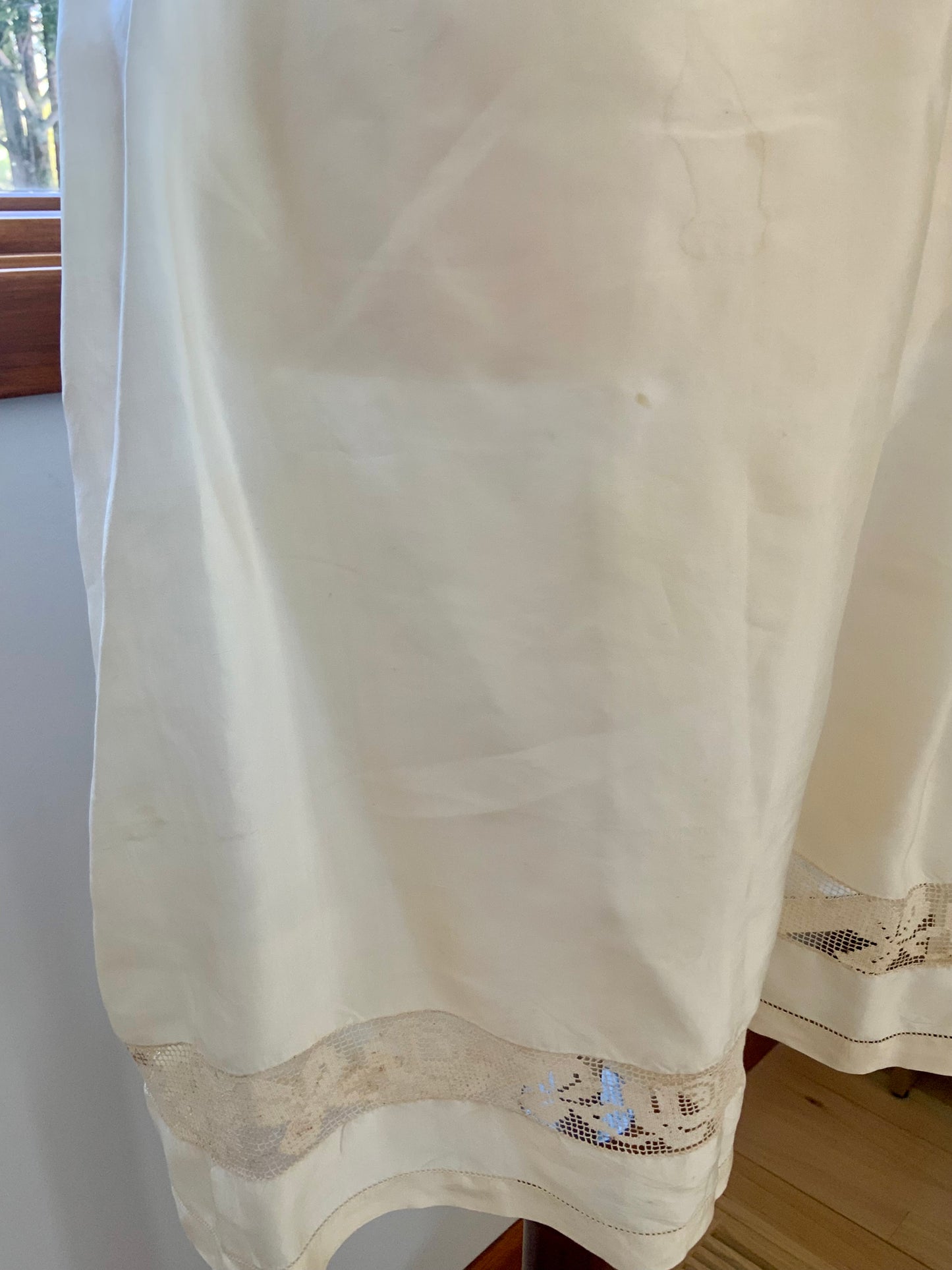 Edwardian Silk Pantalettes with Filet Lace • Antique Bloomers • Victorian Drawers • 1900s Boudoir Lingerie-ED52