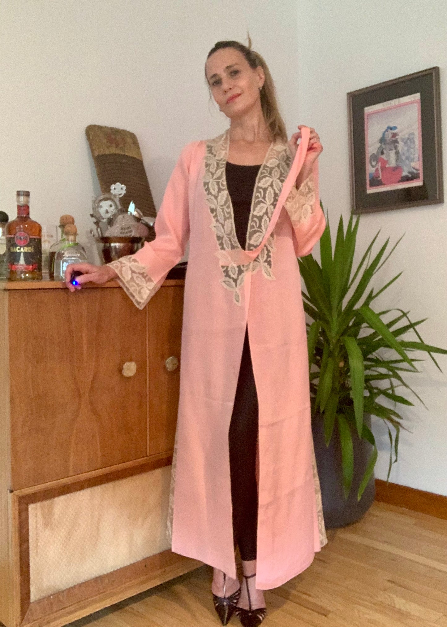 Silk Lace Robe - 50s - Luxury Lingerie-50BQ