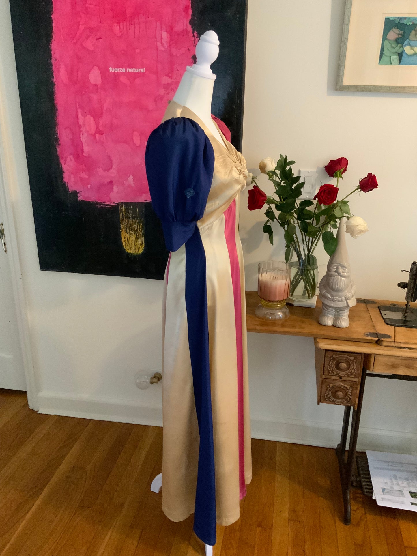 RARE Satin Evening Dress - 30s Early 40s - 30AG