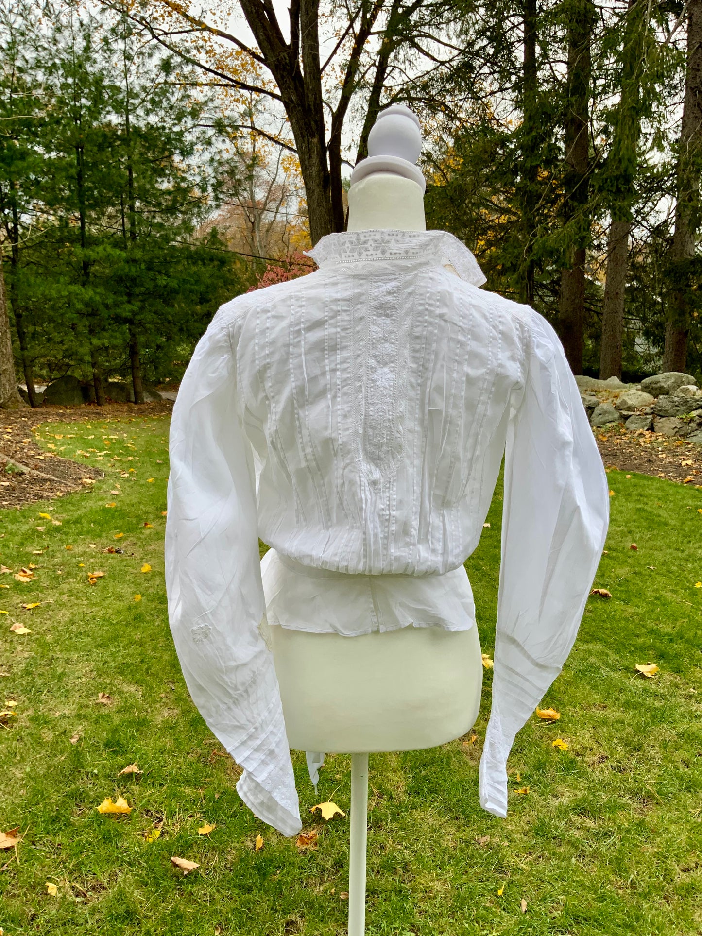 Edwardian White Cotton & Lace Shirtwaist (1905–1912) |ED34