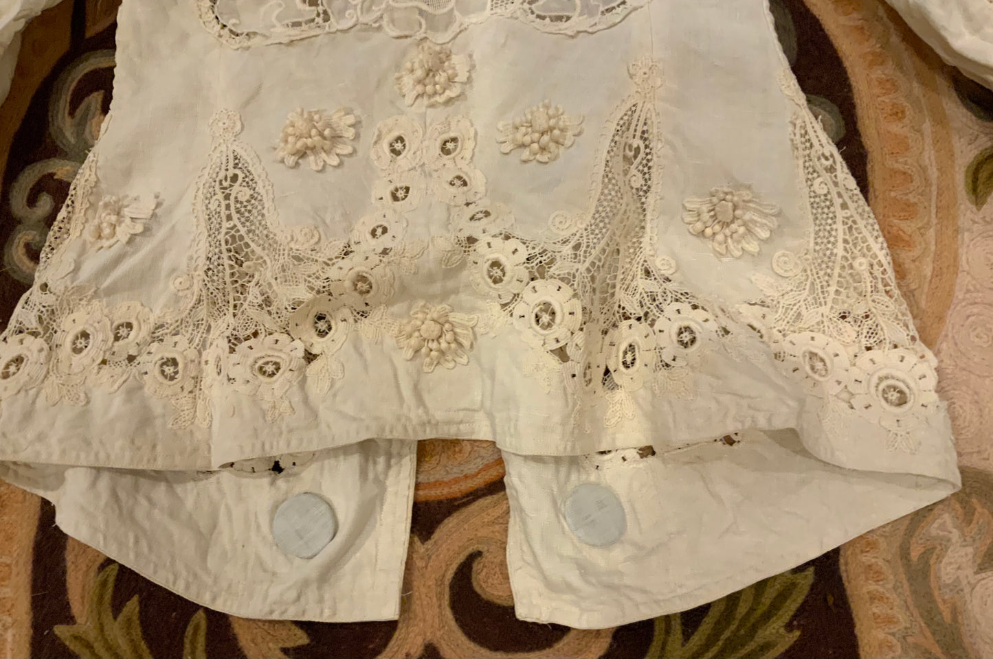 Edwardian Irish Lace & Embroidered Cotton Jacket – 1900s - ED26