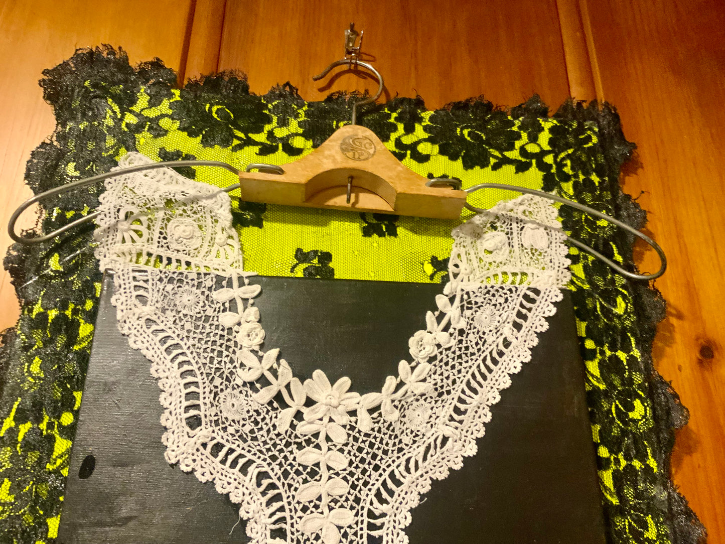 Wall Art made with Antique Collar and Hanger
