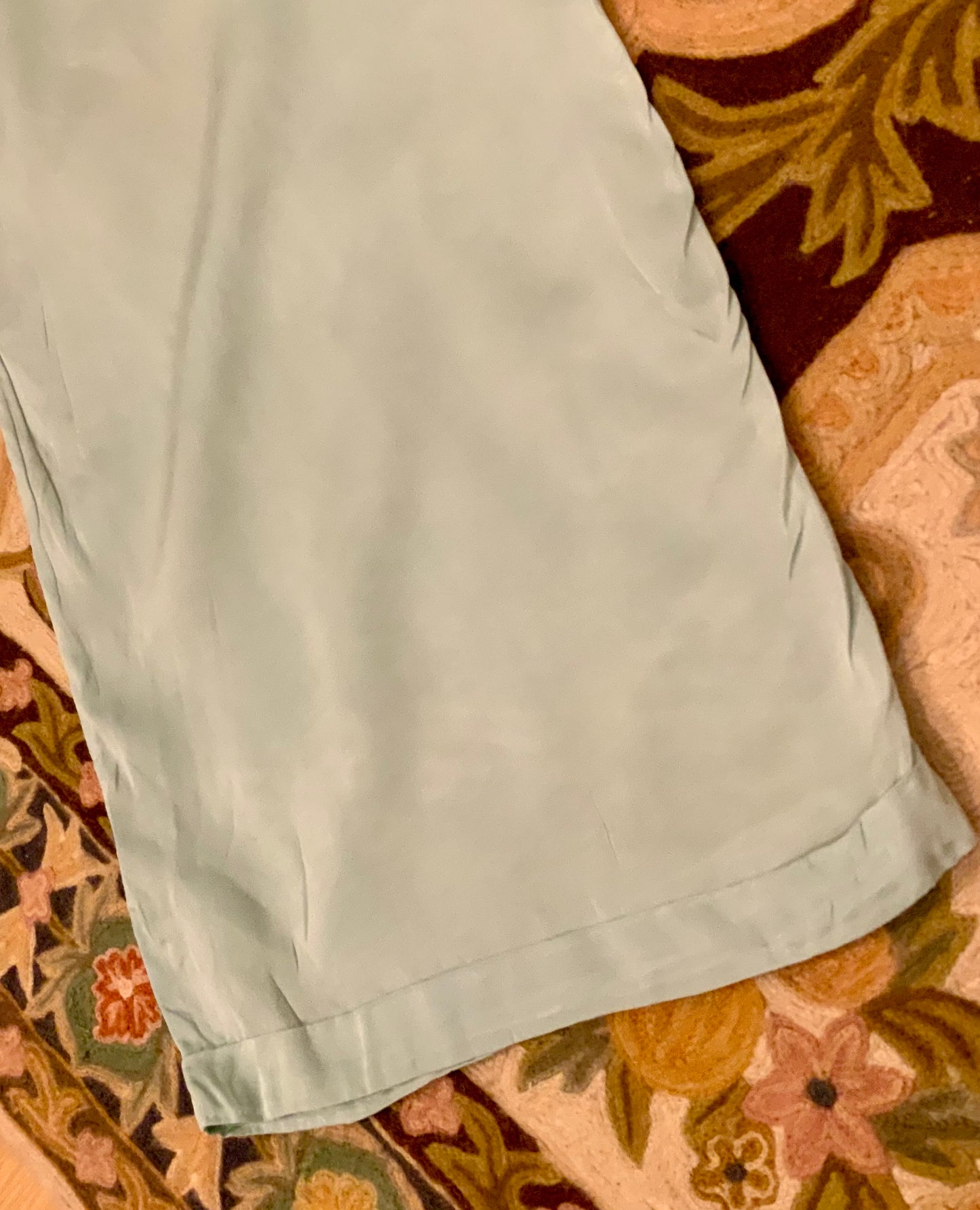 1930s Silk Pajama Pants – Pale Jade Vintage Lounge Trousers - 30AX
