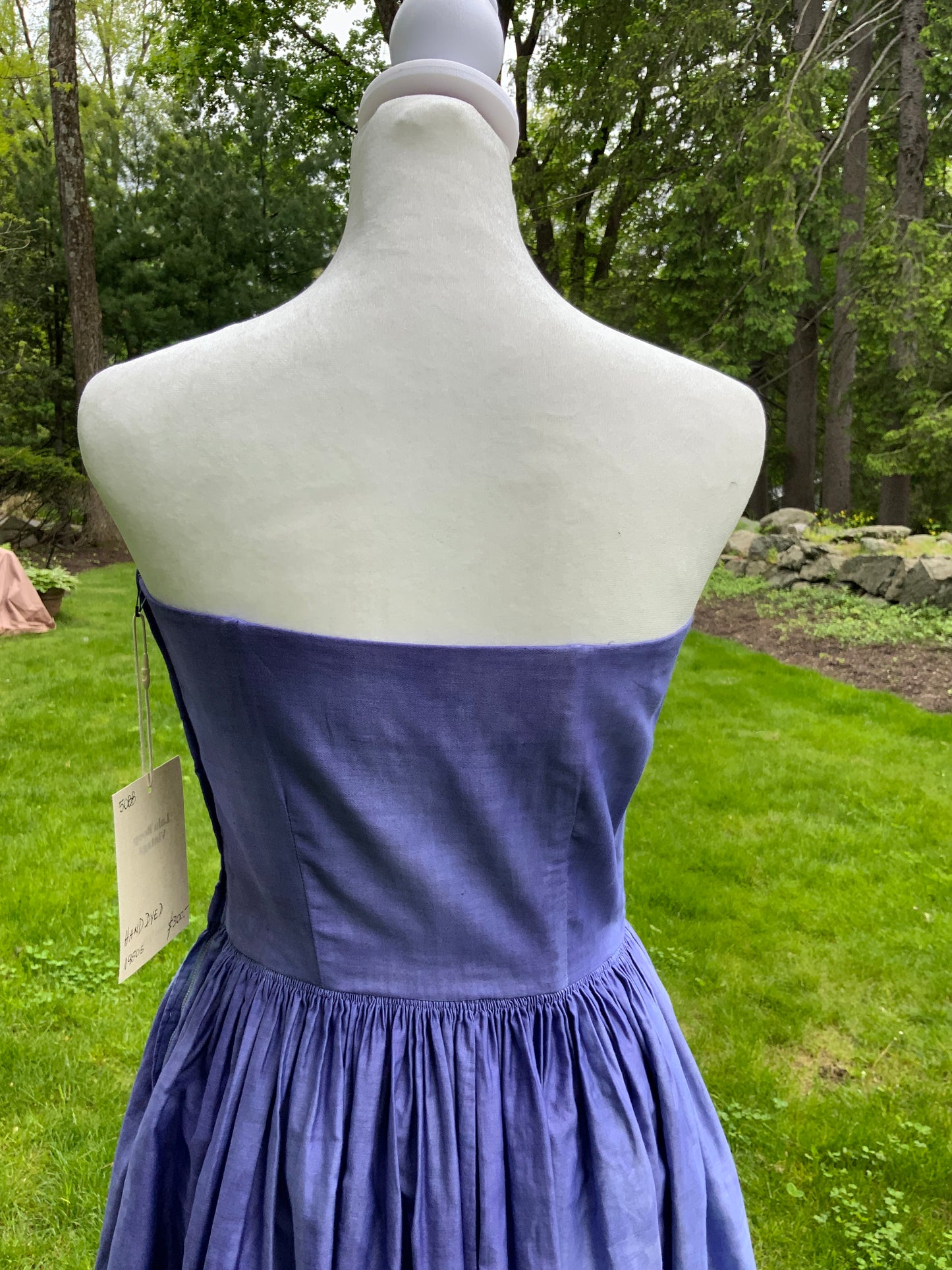 Hand Dyed Strapless Dress with Removable Floral Brooch
-50BB
