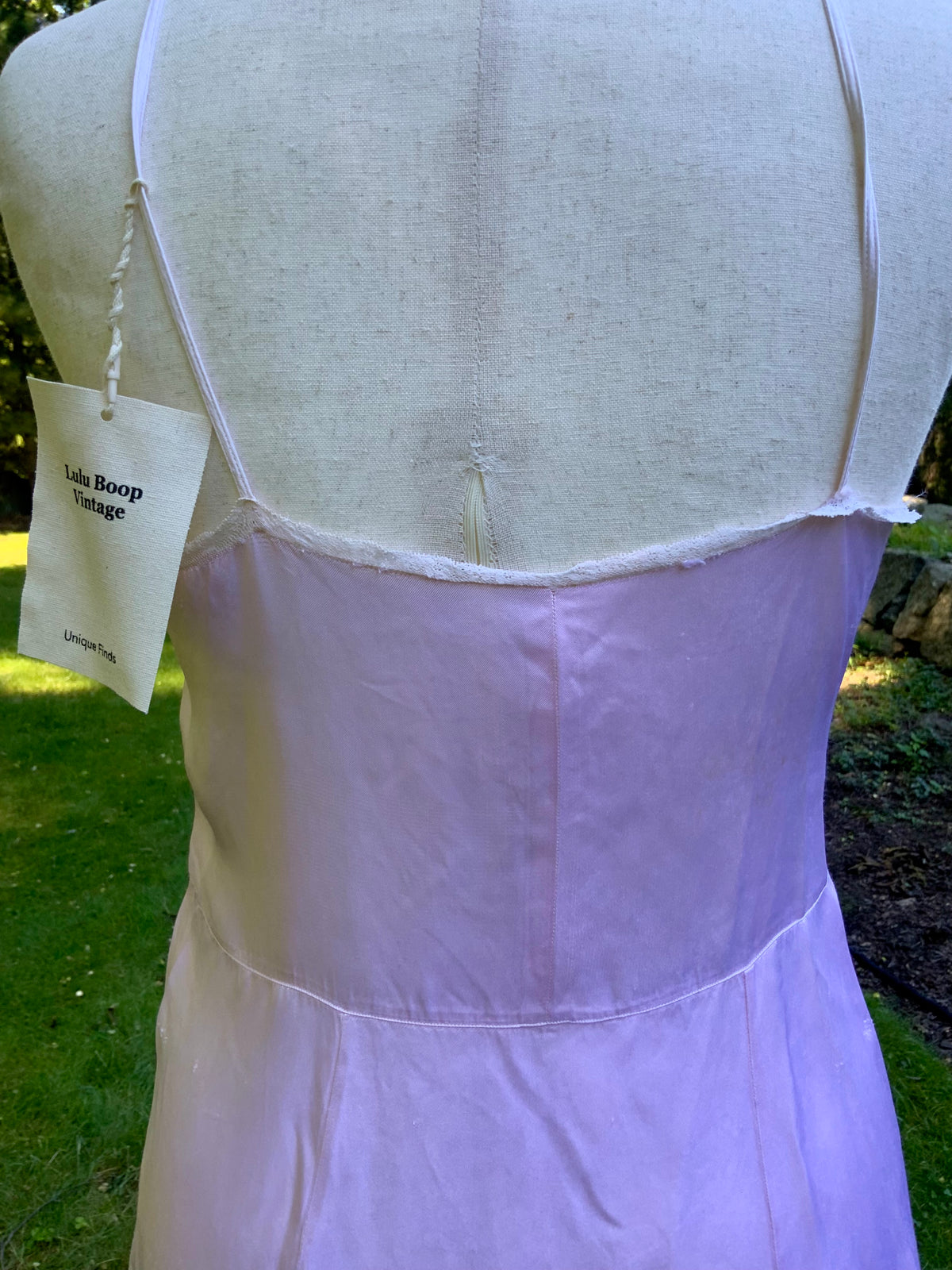 1930s Pink Satin Slip Dress with Lace and Chiffon Ruffle.30CJ