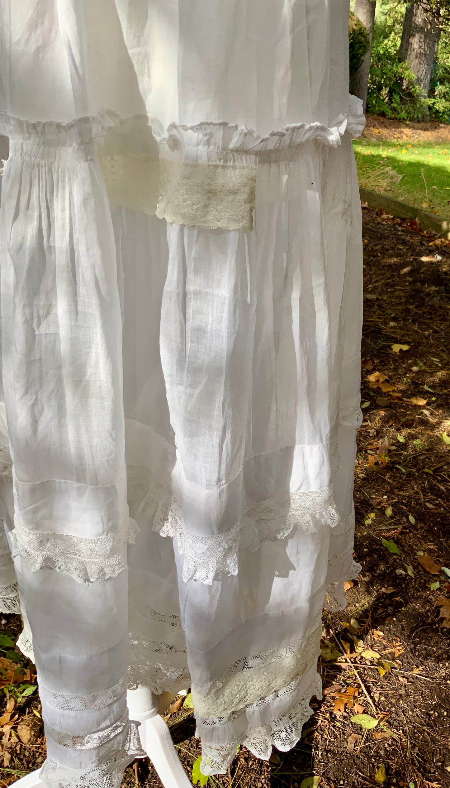 Edwardian Antique White Lawn Dress 1905–1915 • Bridal / Garden Party- ED35