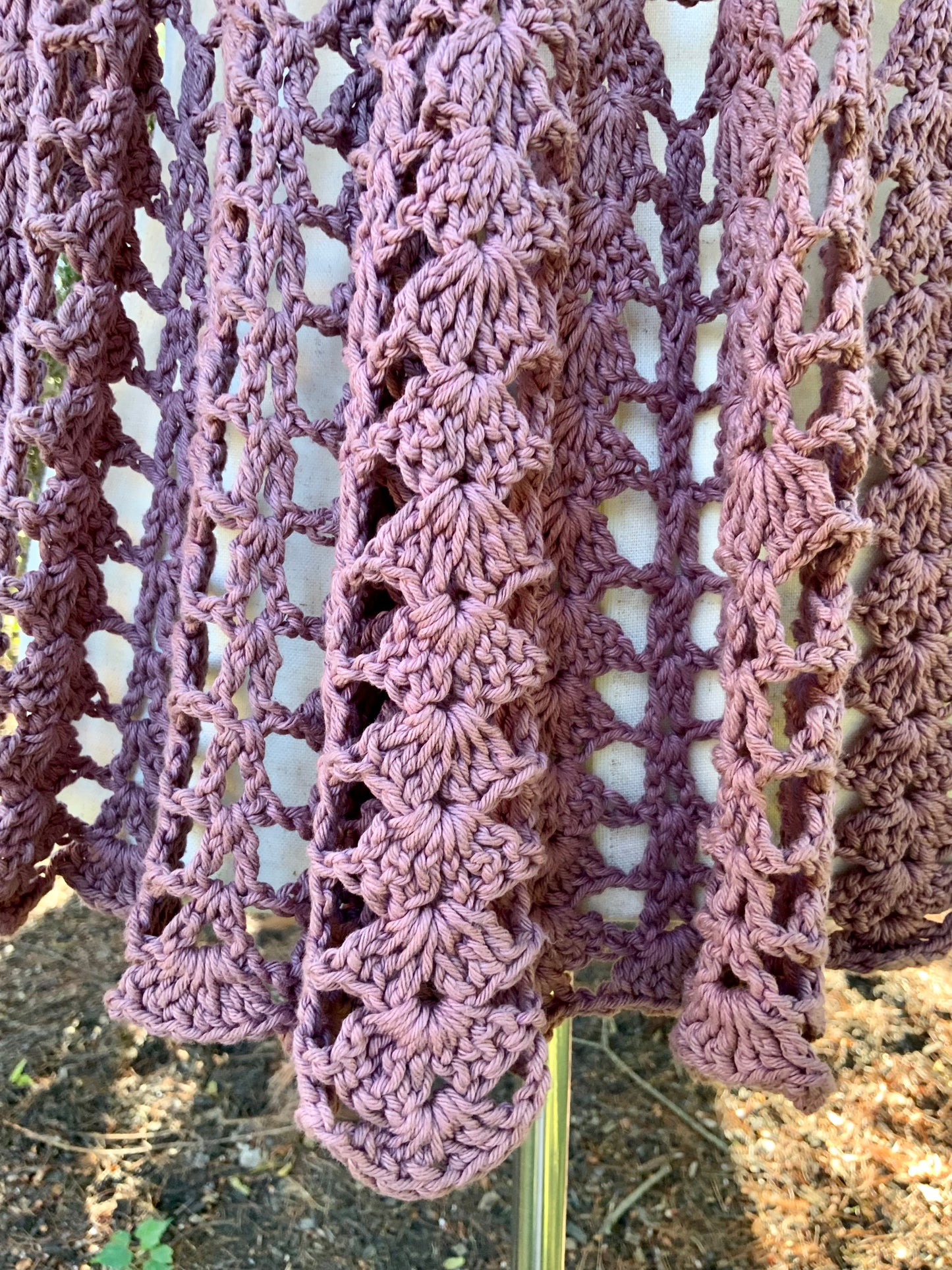 Hand Dyed Crochet Knit Capelet - 70s - 70Wa