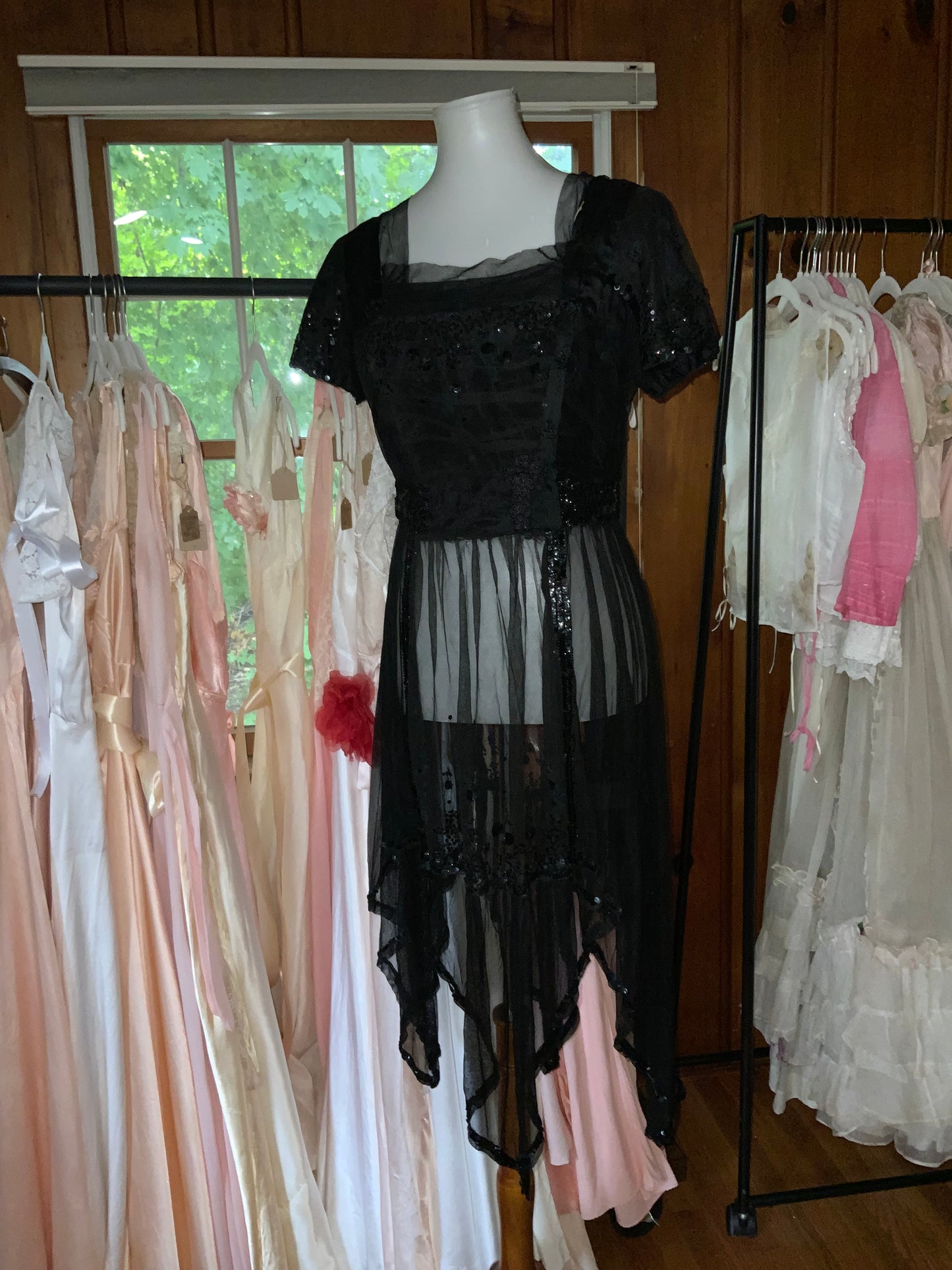 black sheer dress - 20s