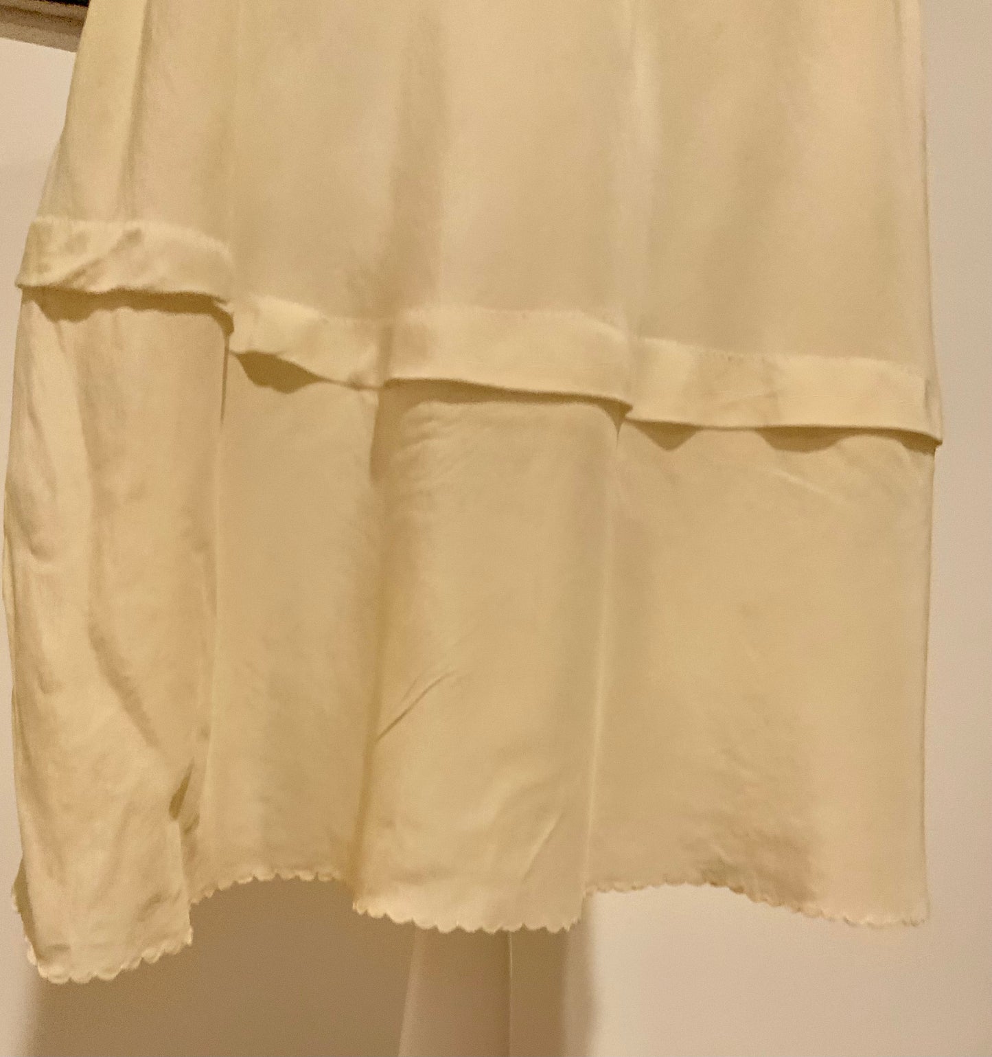 1930s Hand-Embroidered Pure Silk Slip Dress | Champagne - 30AT