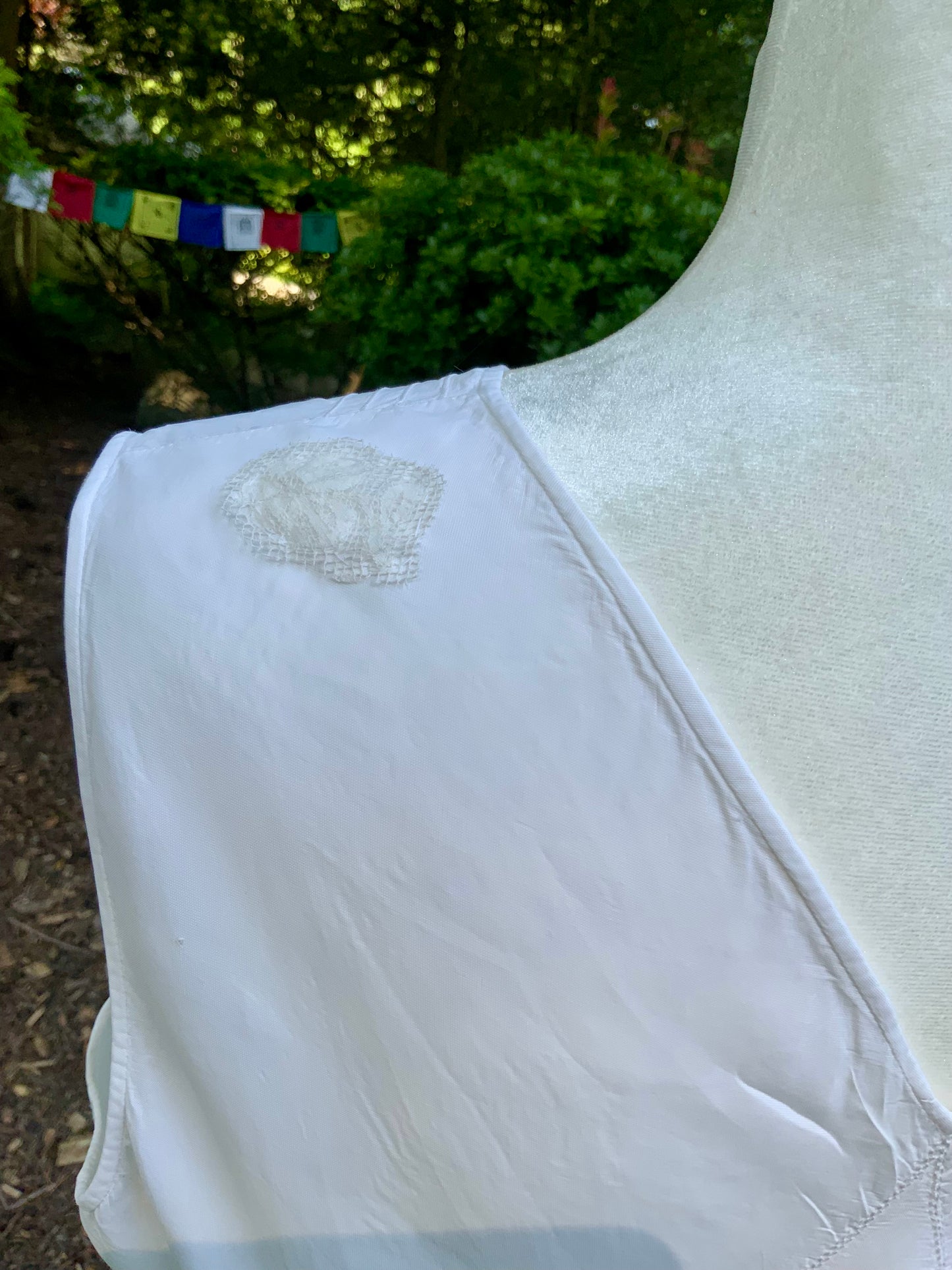 1930s Art Deco Embroidered Wrap Top | Reimagined from an Antique Nightgown-30DL