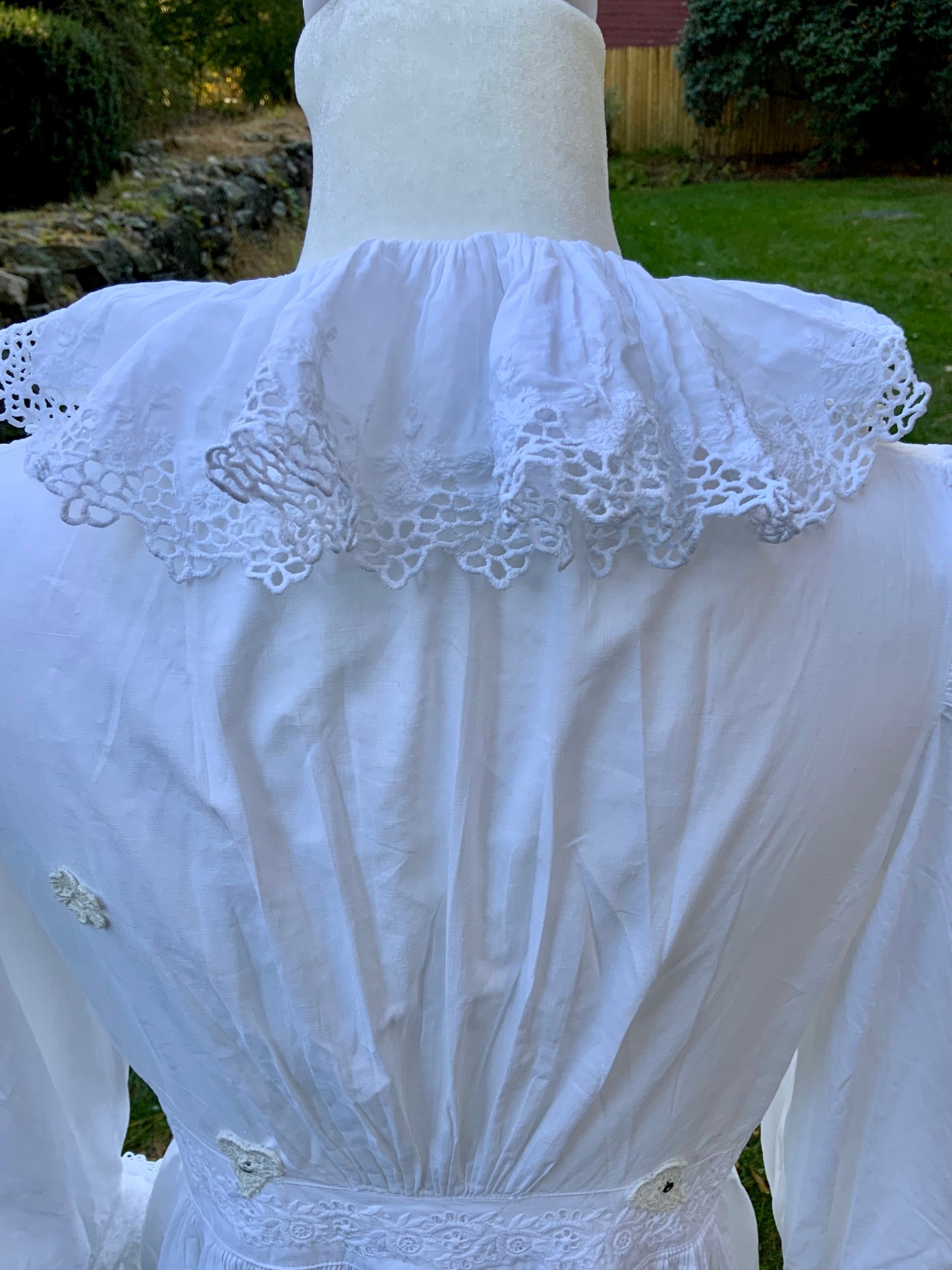 Edwardian White Cotton Lace Dress – Antique Lawn Gown Restored - ED24