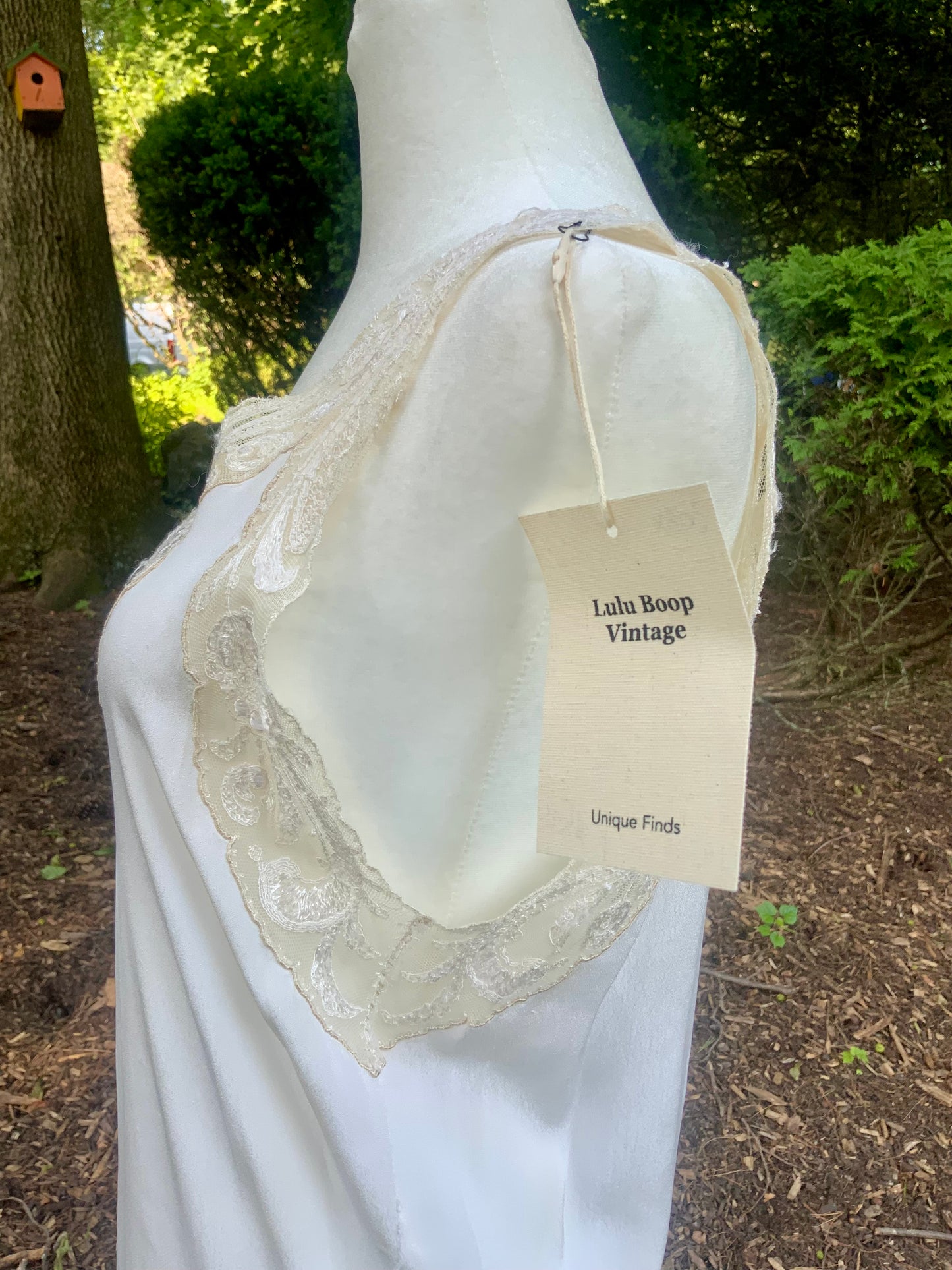1930s Pure Silk Bridal Slip Dress Lace Bias Cut Wedding Gown Lingerie S/M-30BX