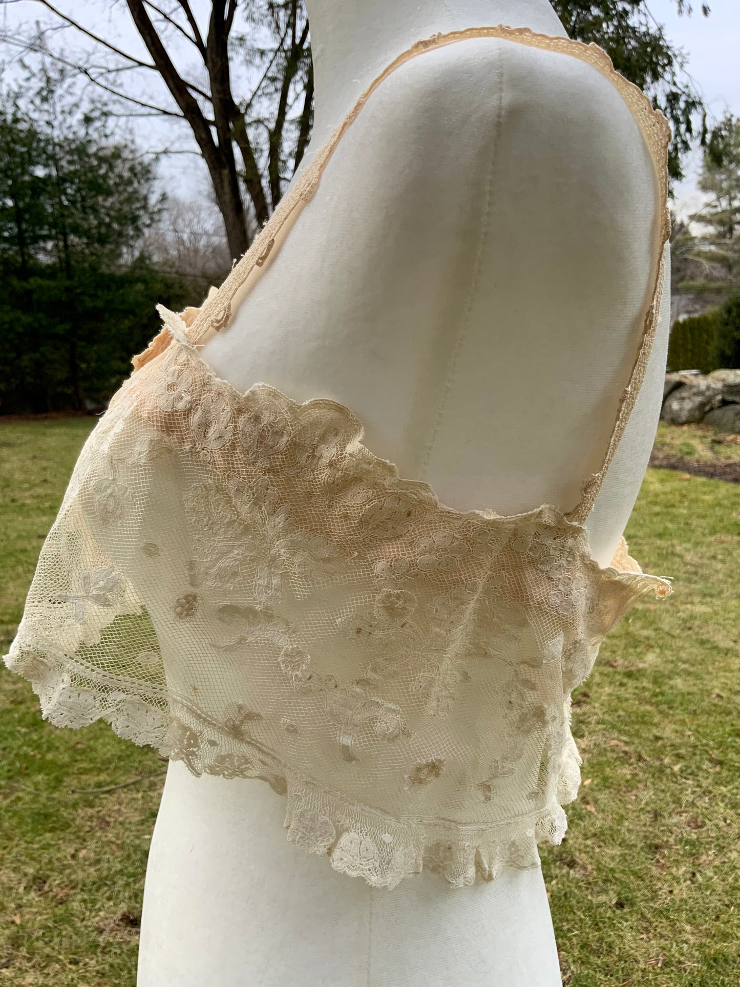 Upcycled Antique Tulle Lace Bralette - 1910