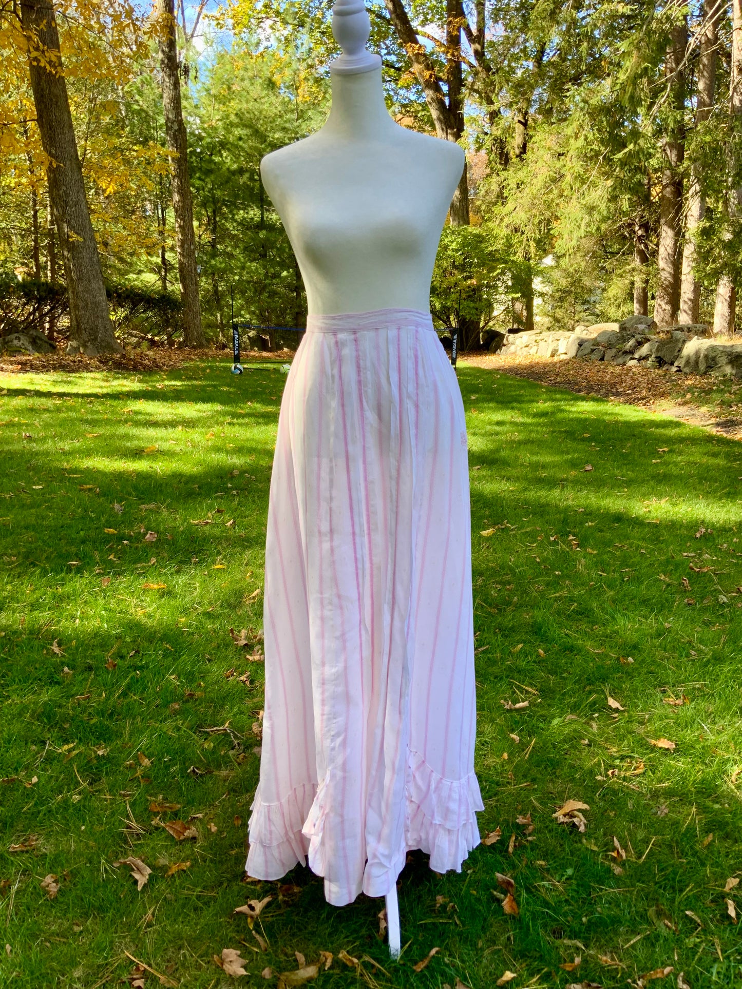 Cotton Pink Stripped Petticoat - 1895/1910 - ED23