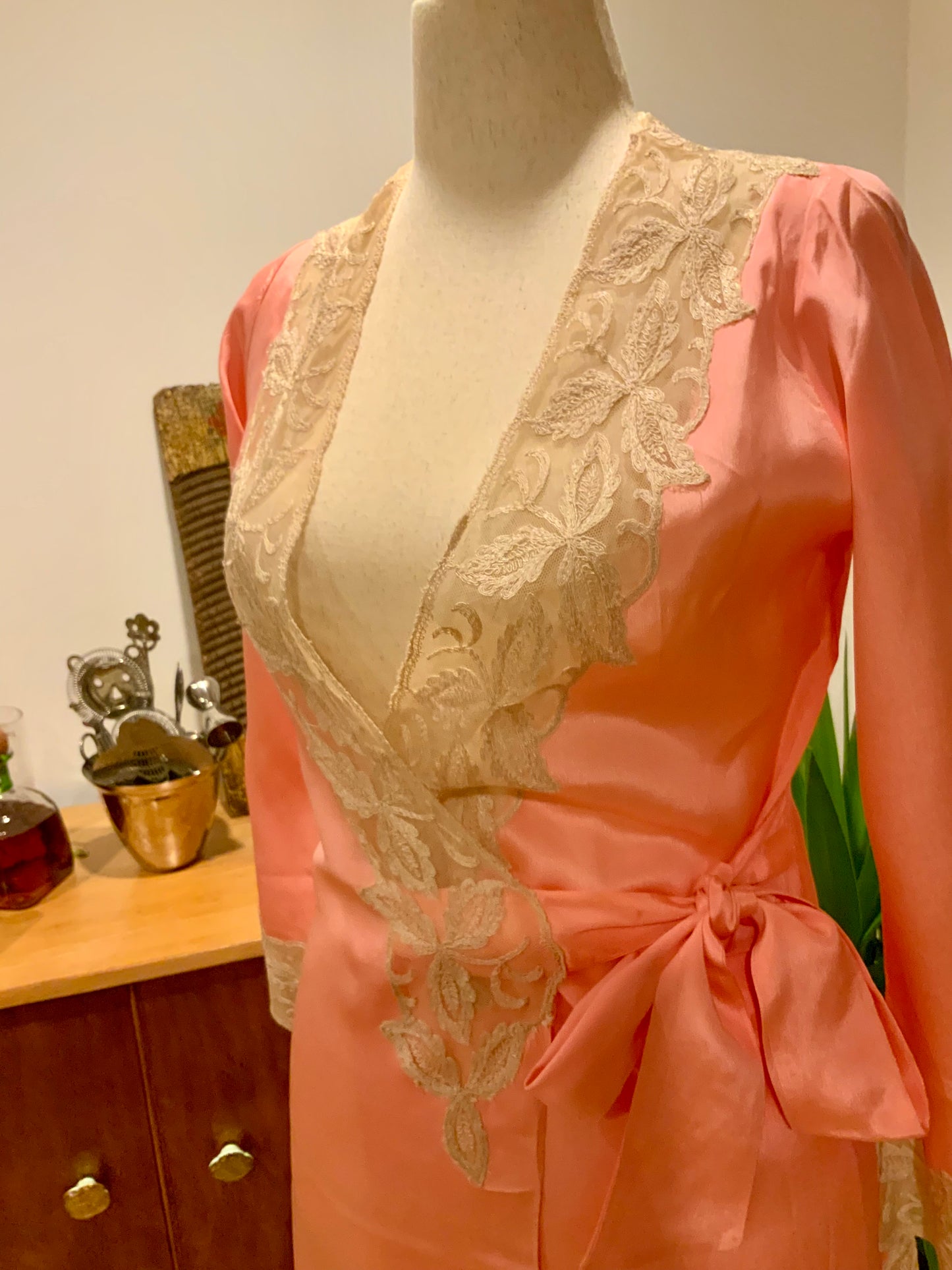 Silk Lace Robe - 50s - Luxury Lingerie-50BQ