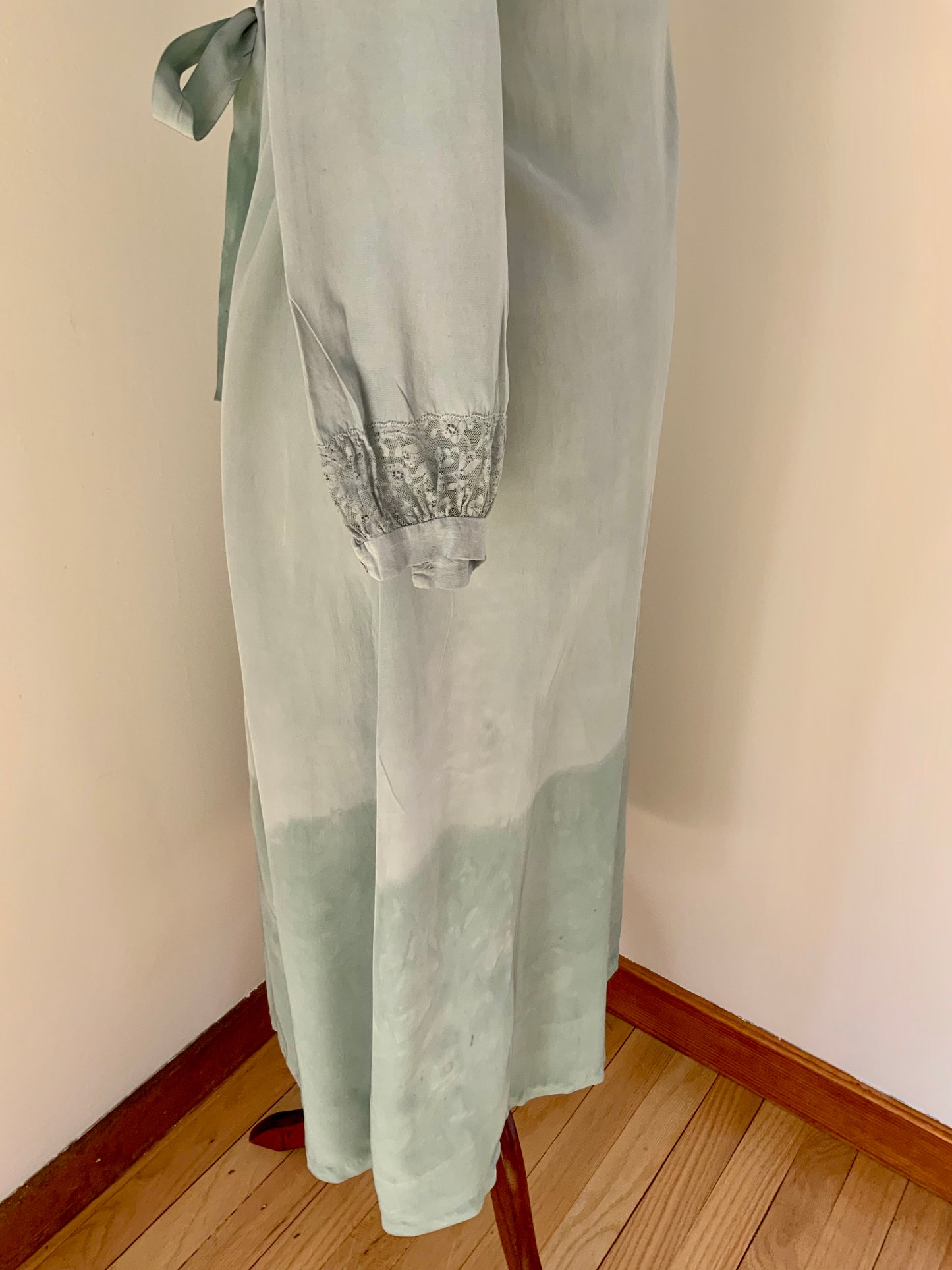 Hand Dyed Vintage Sheer Nightgown Dress – Sage Green Ombré – Lace Detail – One of a Kind
- 30Z