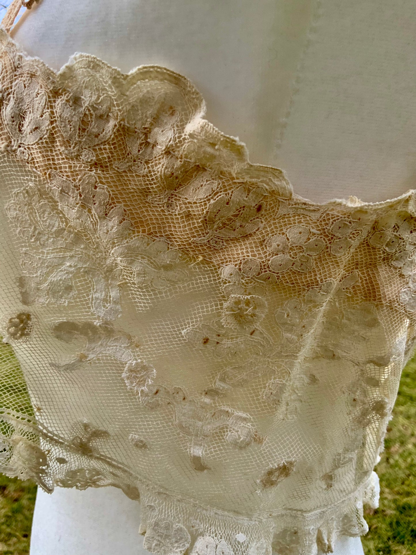 Upcycled Antique Tulle Lace Bralette - 1910