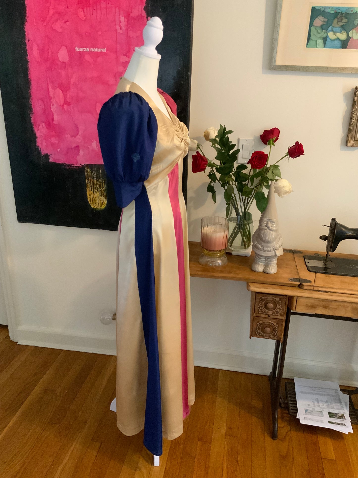 RARE Satin Evening Dress - 30s Early 40s - 30AG