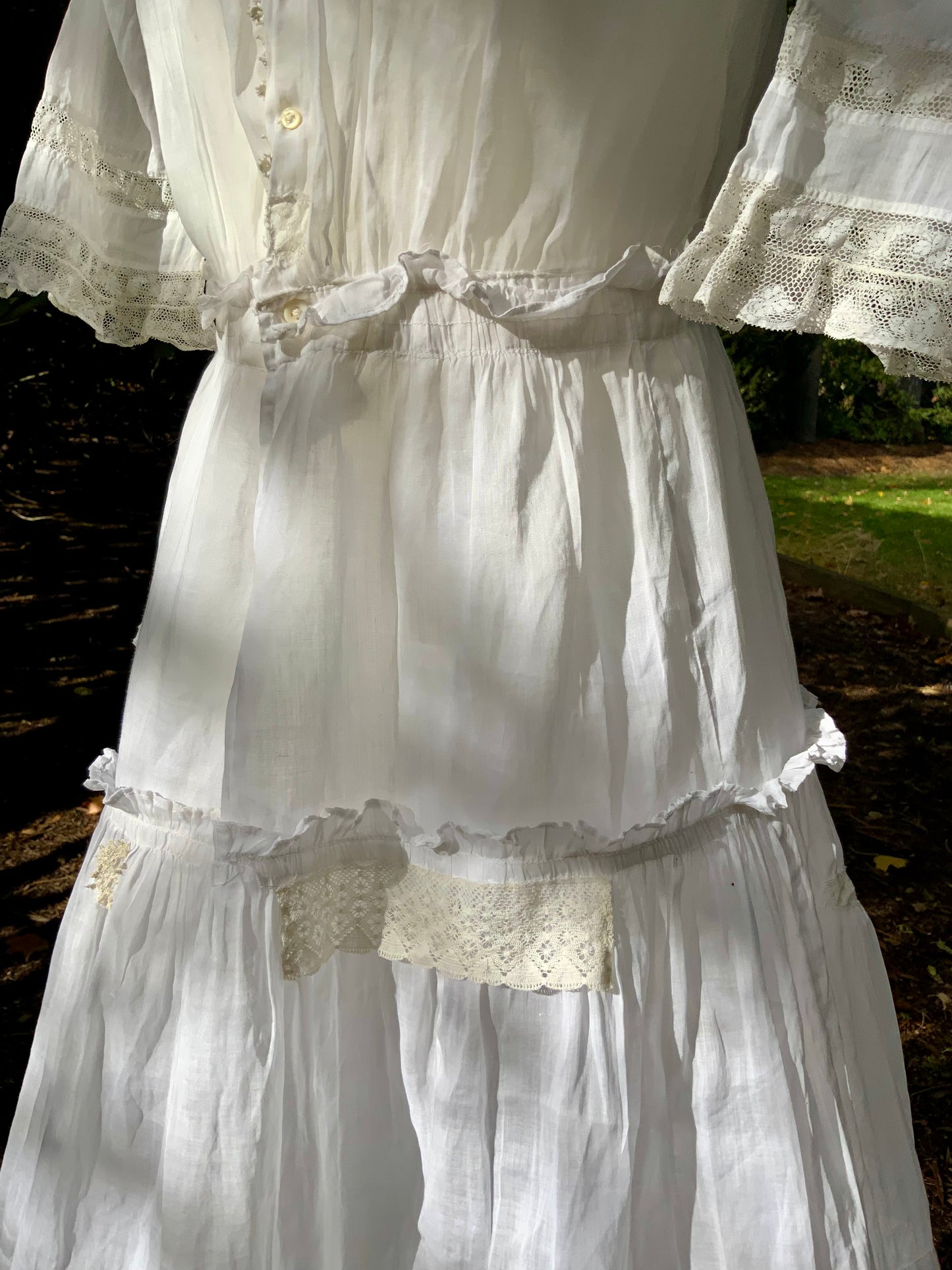 Edwardian Antique White Lawn Dress 1905–1915 • Bridal / Garden Party- ED35