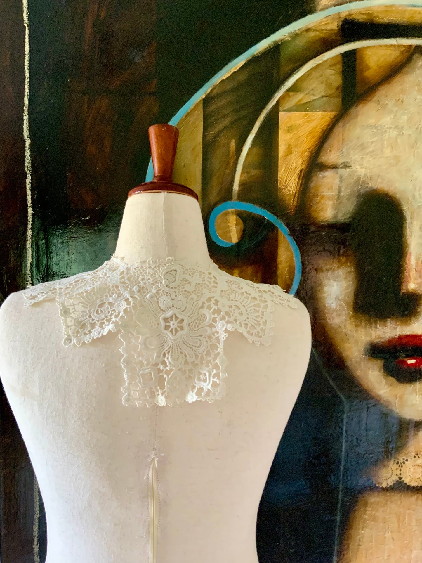 Antique Lace Statement Collar – Edwardian Inspired Guipure Floral Lace Detachable Collar