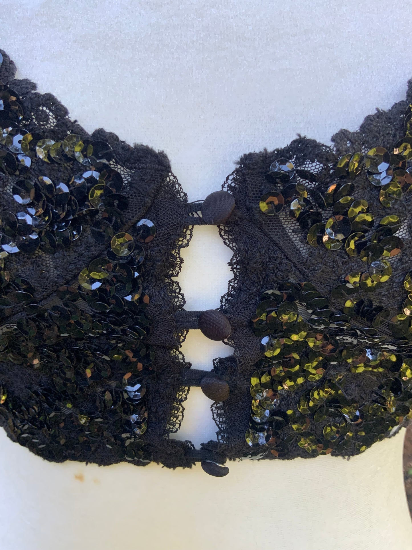 Rick Beach for Patti Capelli Black Sequined Bra Top - Late 70s/Early 80s - 80F