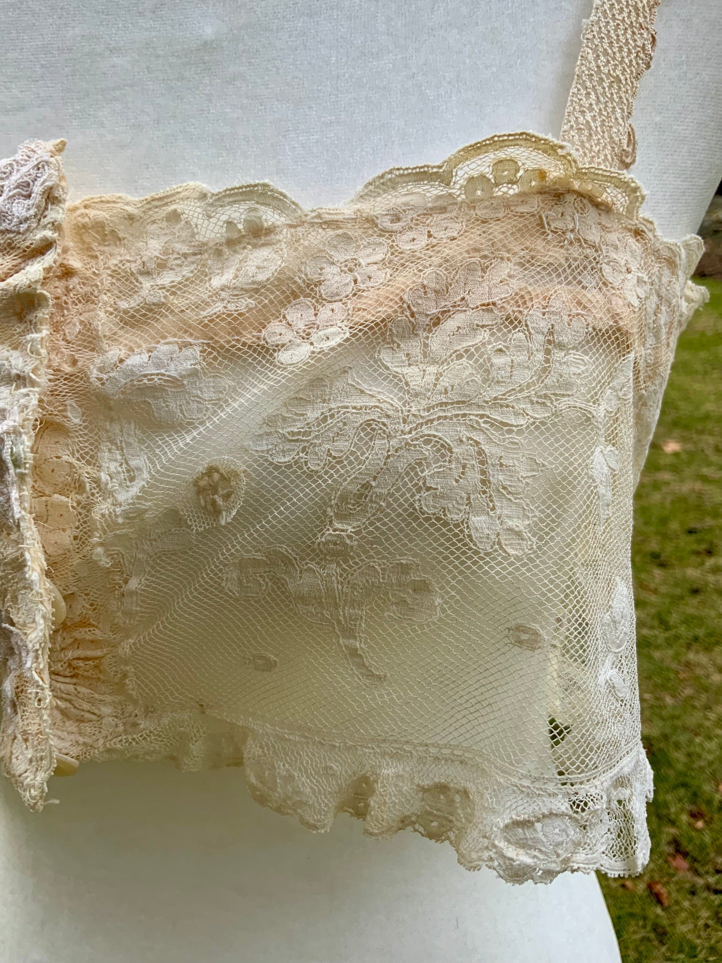 Upcycled Antique Tulle Lace Bralette - 1910