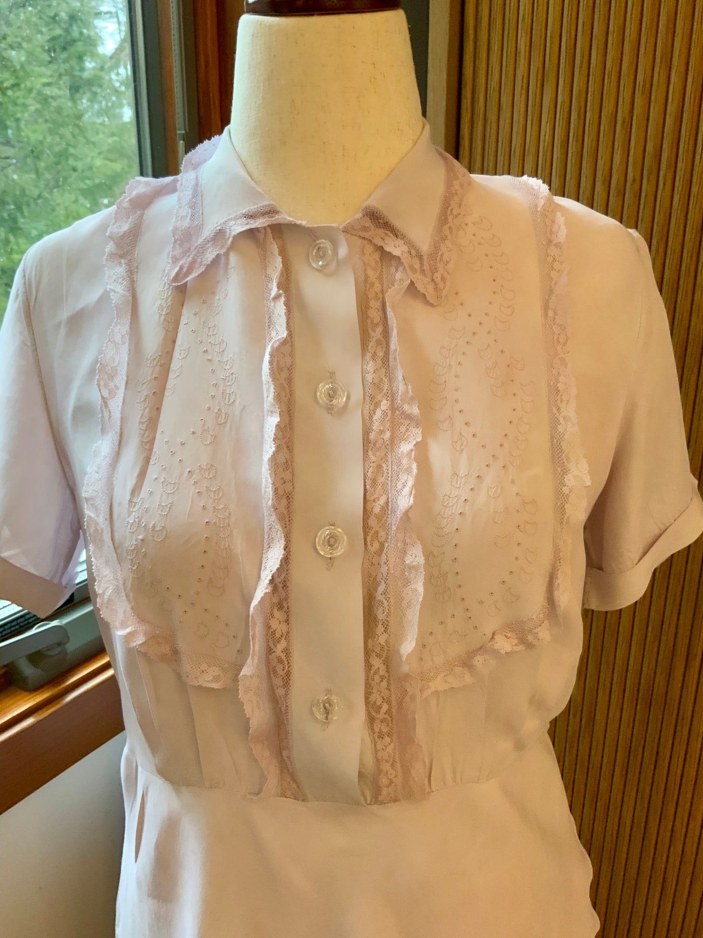 Authentic 1930s Bias Cut Satin Nightgown Hand Dyed Lilac Original Belt Vintage Lingerie Dress
 - 30K