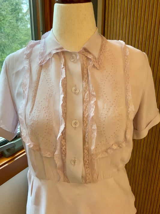 Authentic 1930s Bias Cut Satin Nightgown Hand Dyed Lilac Original Belt Vintage Lingerie Dress
 - 30K