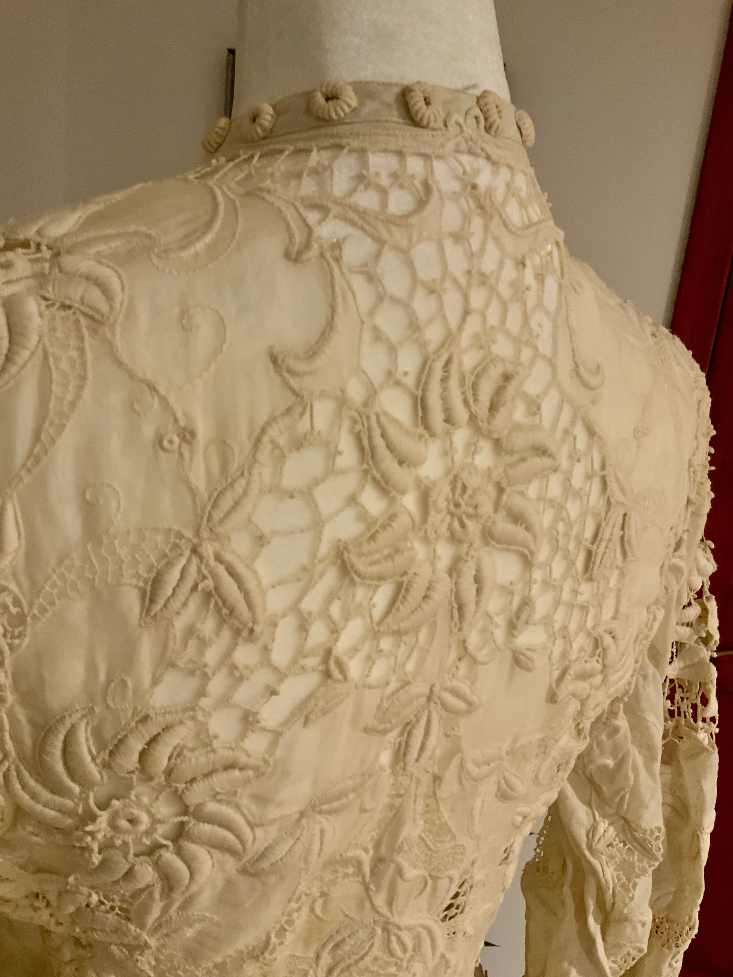 Edwardian Irish Lace & Embroidered Cotton Jacket – 1900s - ED26