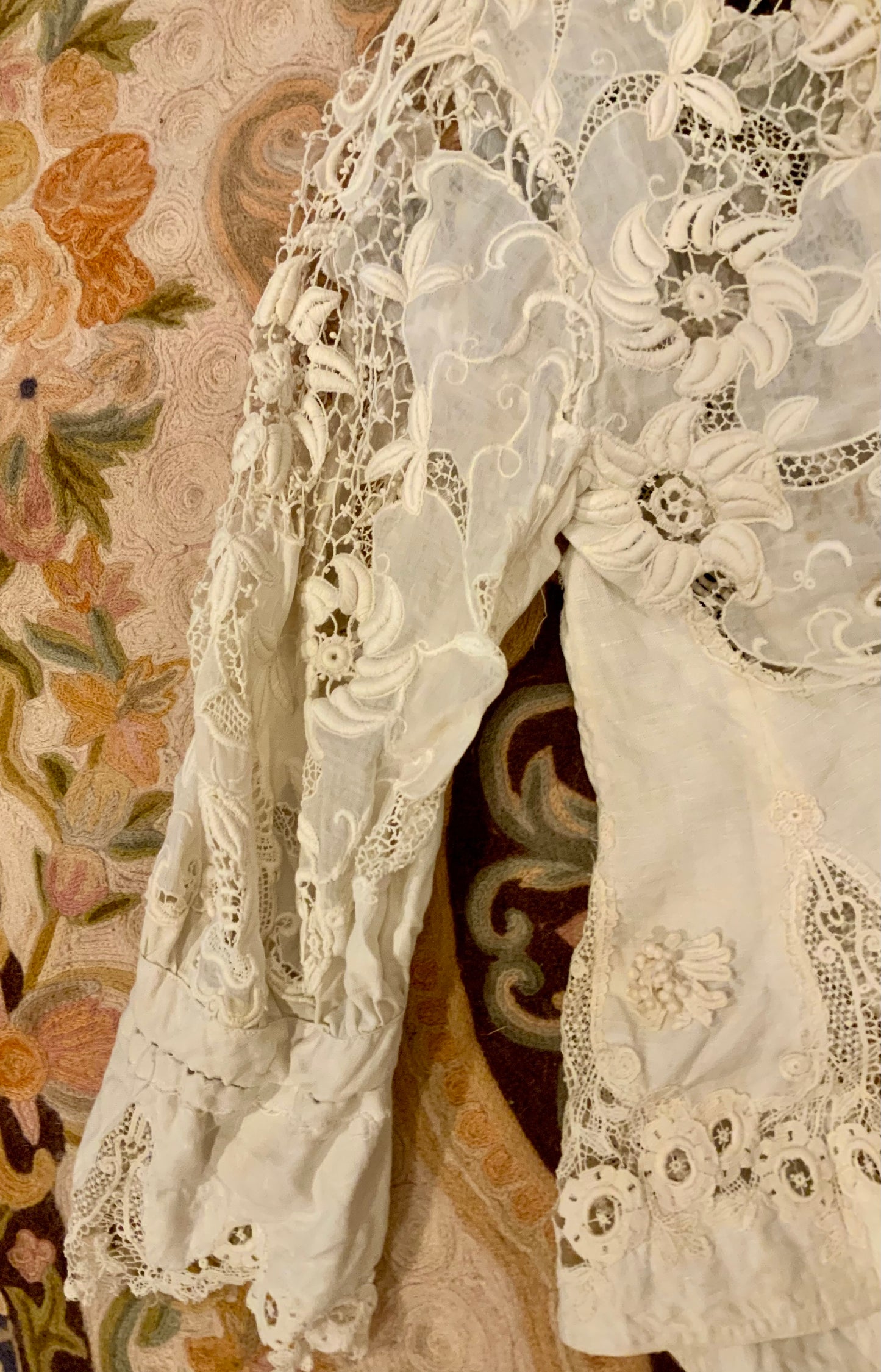 Edwardian Irish Lace & Embroidered Cotton Jacket – 1900s - ED26