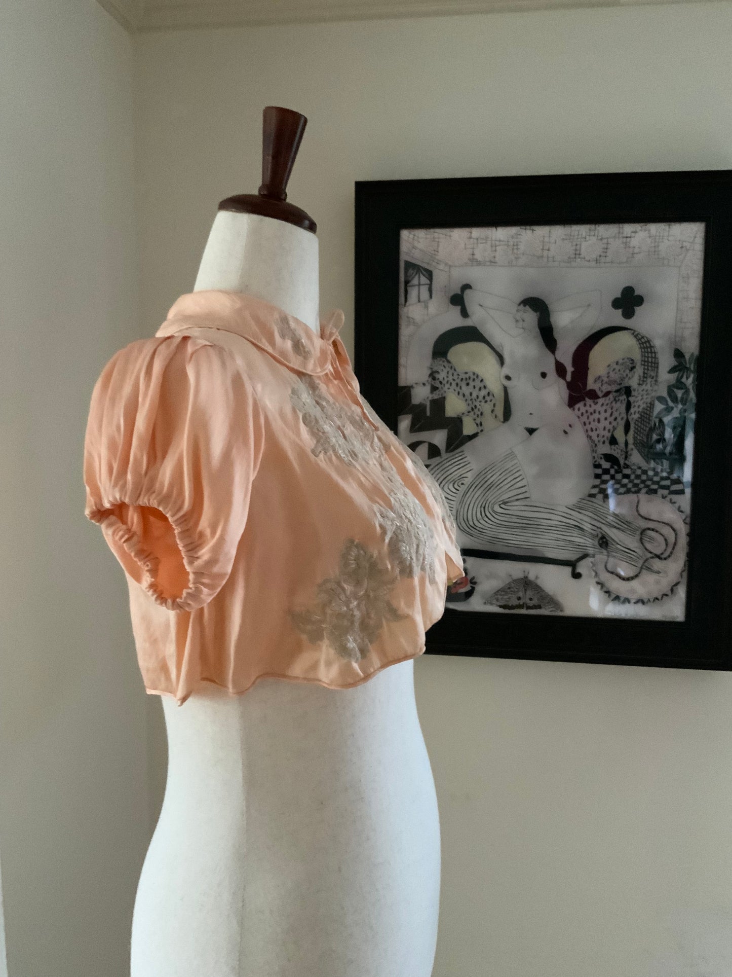 Silk Lace Bed Jacket -30s