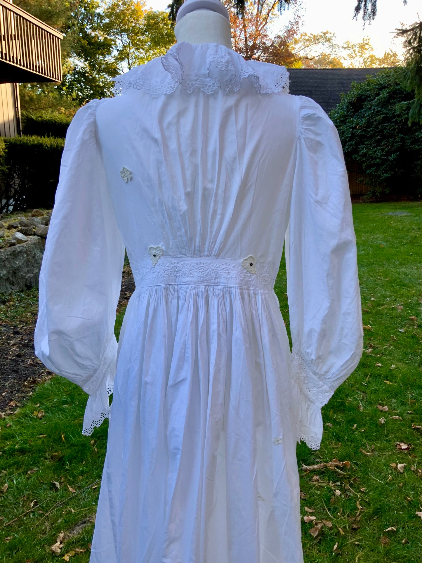 Edwardian White Cotton Lace Dress – Antique Lawn Gown Restored - ED24