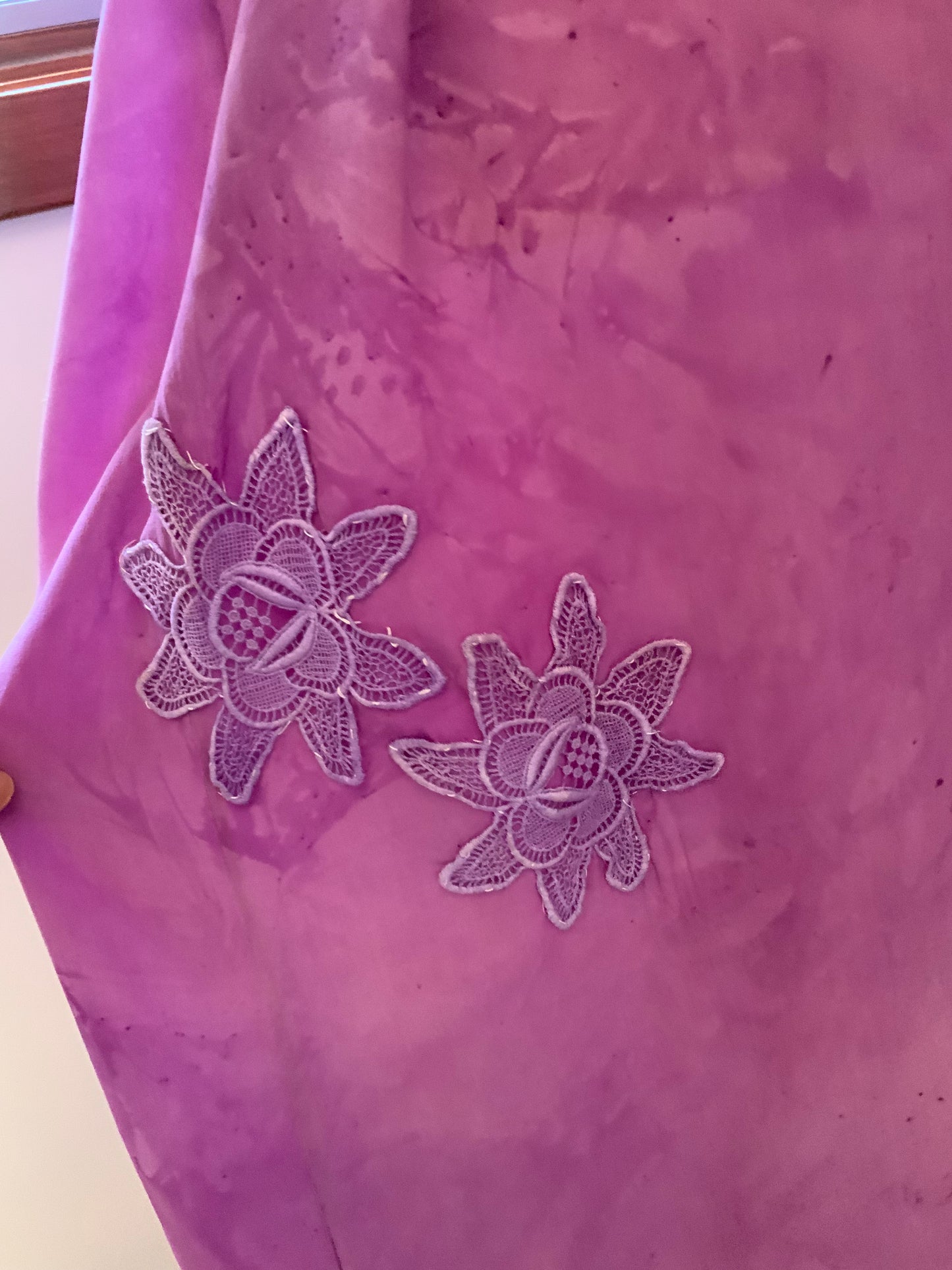 Hand Dyed Silk 1920s–30s Gown | Lavender Lace Pintuck Maxi Dress | Antique Silk Day Dress with Original Belt- 20AD