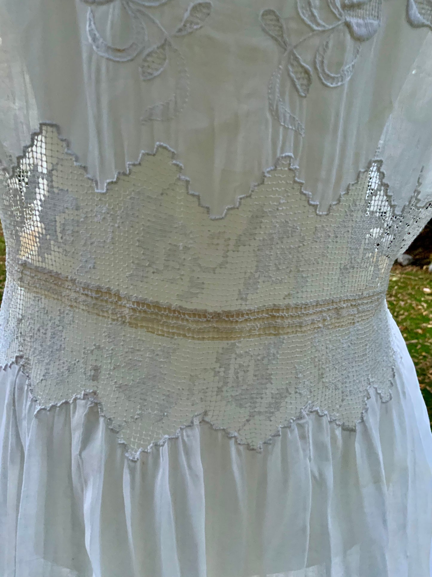 Edwardian Tea Dress in with Handmade Lace & Embroidery | c.1905–1915 - ED30