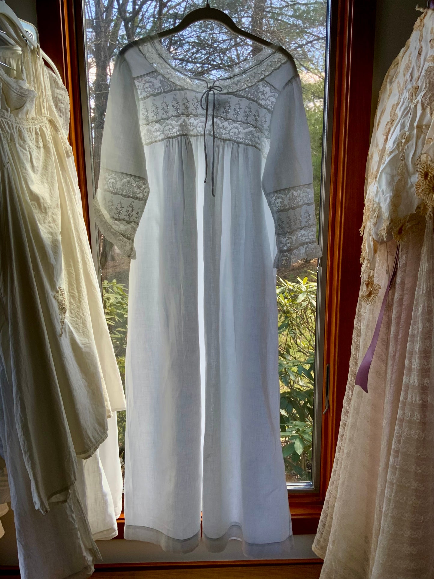 Vintage 1970s Christian Dior Lingerie White Cotton Lace Nightgown Dress | Romantic Edwardian Revival-70Z